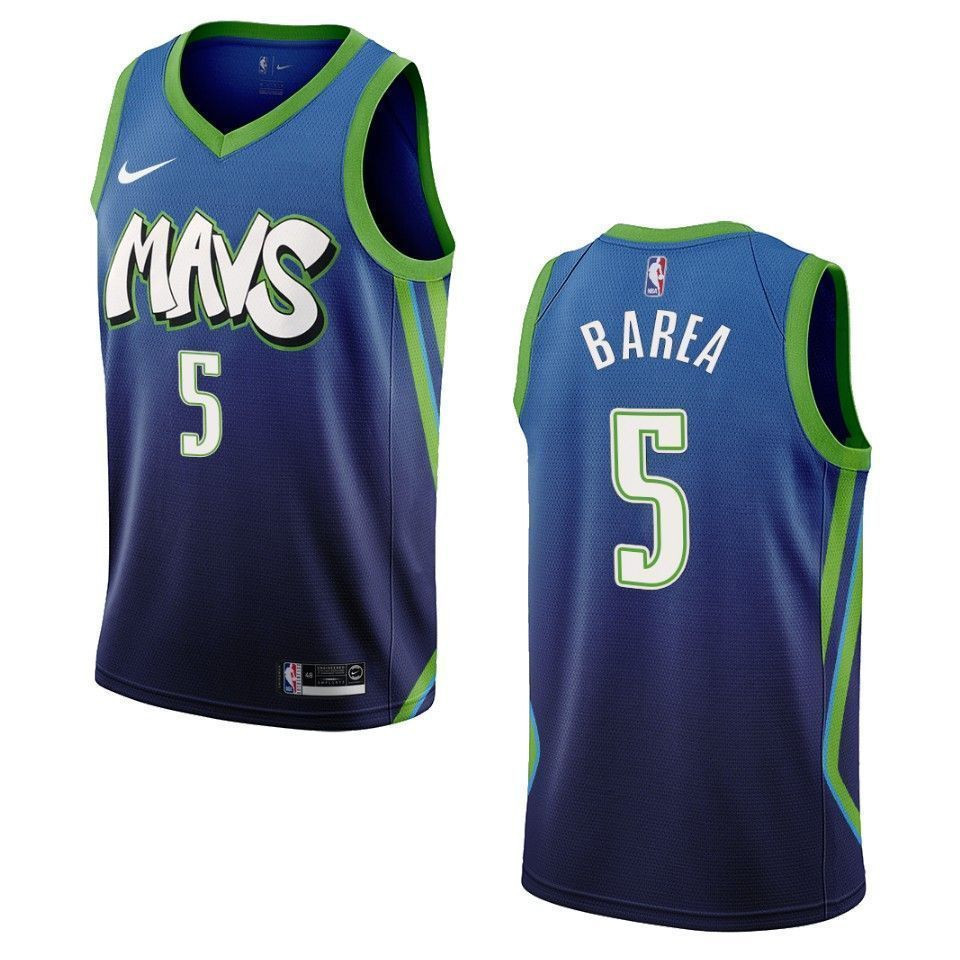 Men's Dallas Mavericks 5 J. J. Barea City Edition Swingman Basketball Jersey - Blue - JS640 