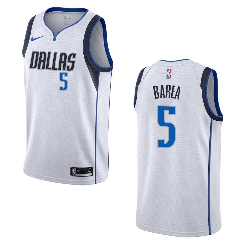Men's Dallas Mavericks 5 J.j. Barea Association Swingman Basketball Jersey - White - JS536 
