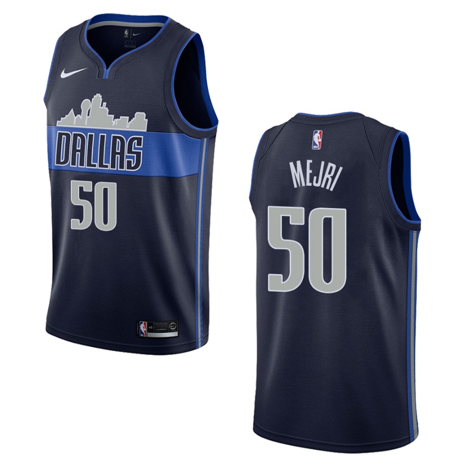 Men's Dallas Mavericks #50 Salah Mejri Statement Swingman Basketball Jersey - Navy