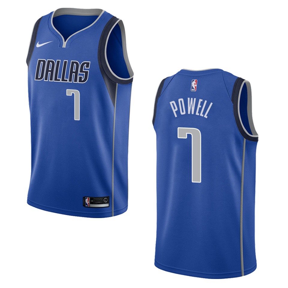 Men's Dallas Mavericks #7 Dwight Powell Icon Swingman Basketball Jersey - Blue