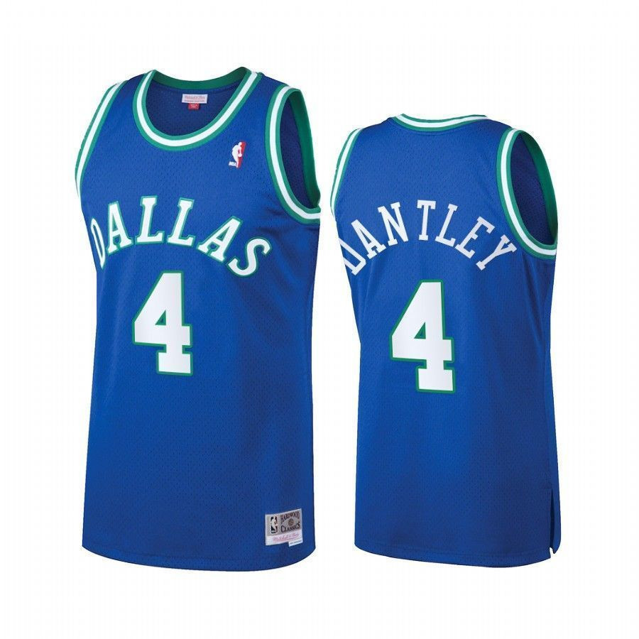 Men's Dallas Mavericks Adrian Dantley 4 Blue Heritage Classic Basketball Jersey - JS121 