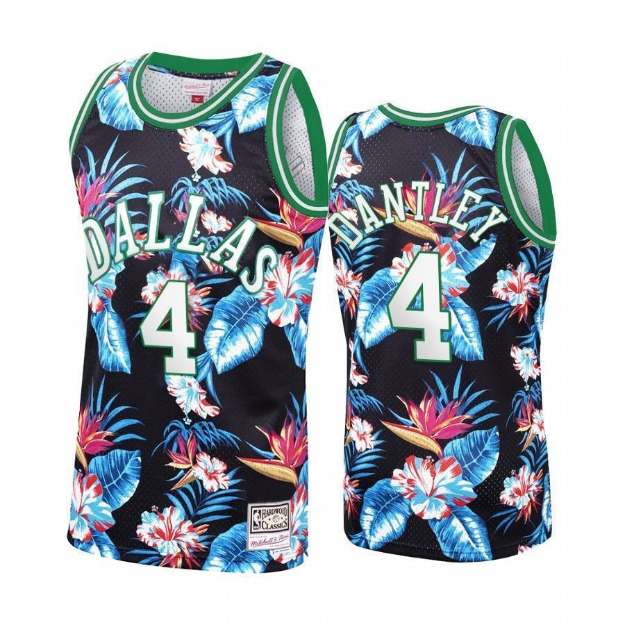 Men's Dallas Mavericks Adrian Dantley 4 Floral Fashion Basketball Jersey - JS547 