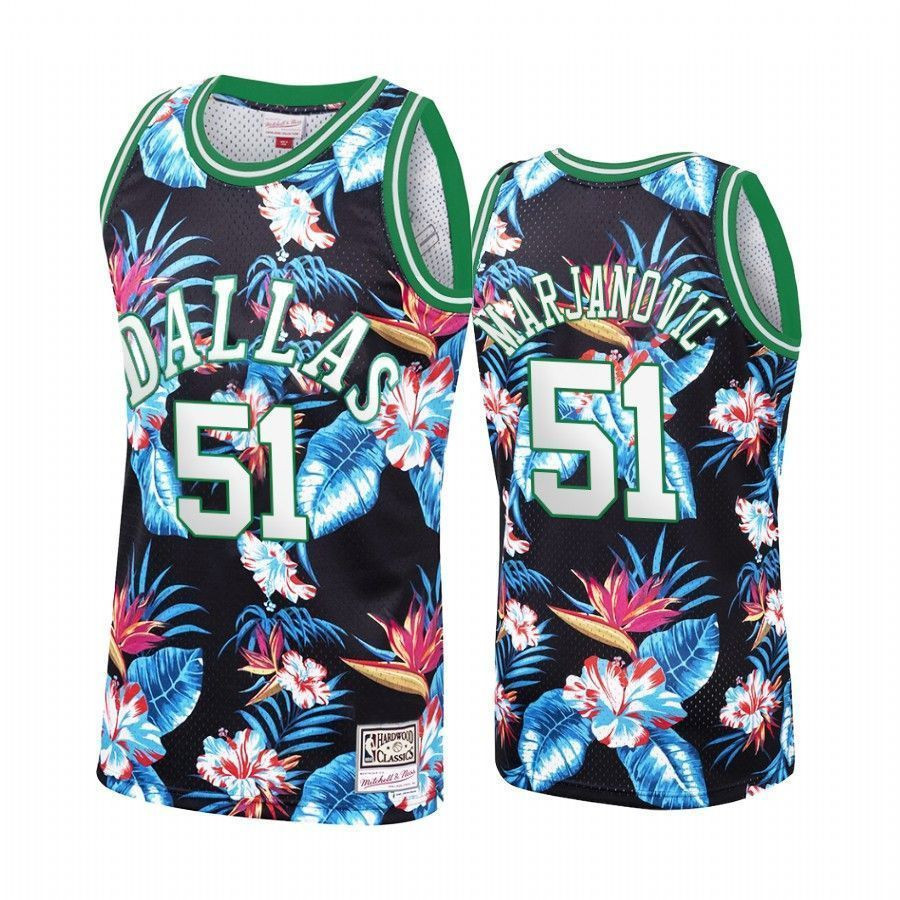 Men's Dallas Mavericks Boban Marjanovic 51 Floral Fashion Basketball Jersey - JS838 