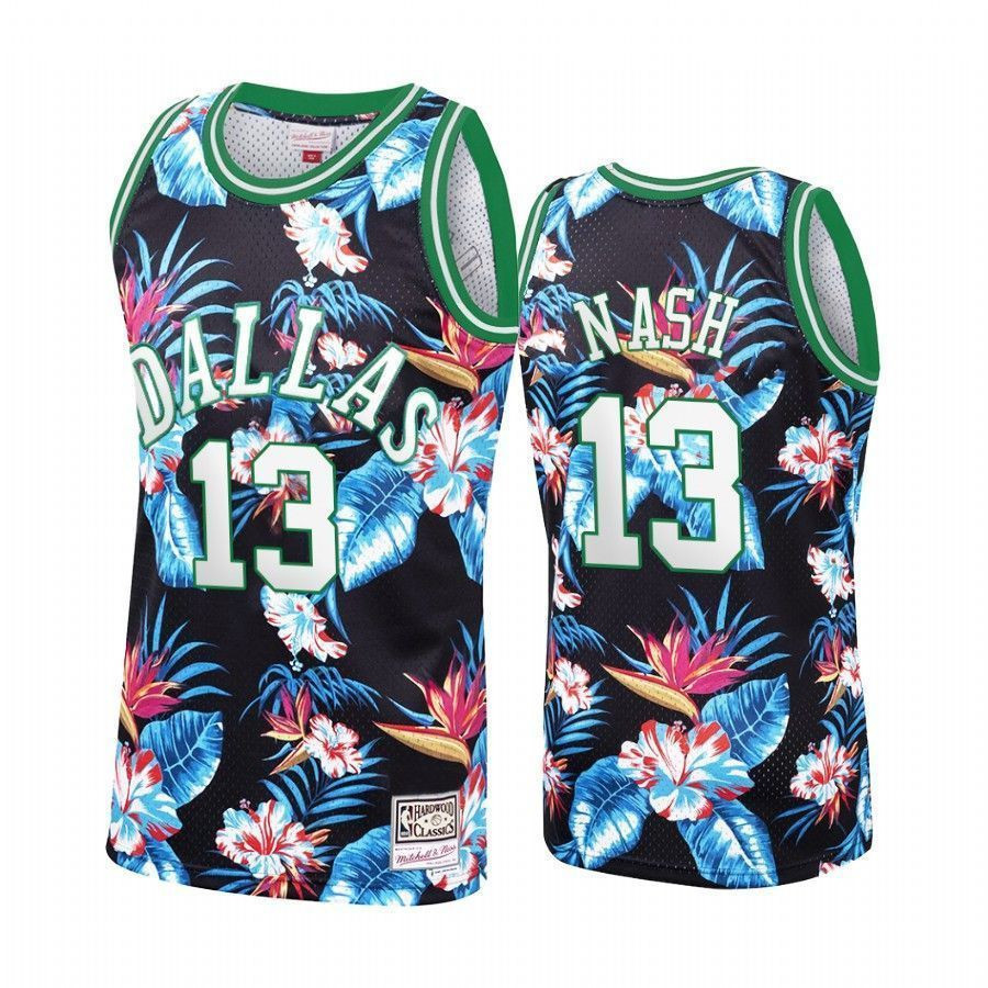 Men's Dallas Mavericks Steve Nash 13 Floral Fashion Basketball Jersey - JS320 