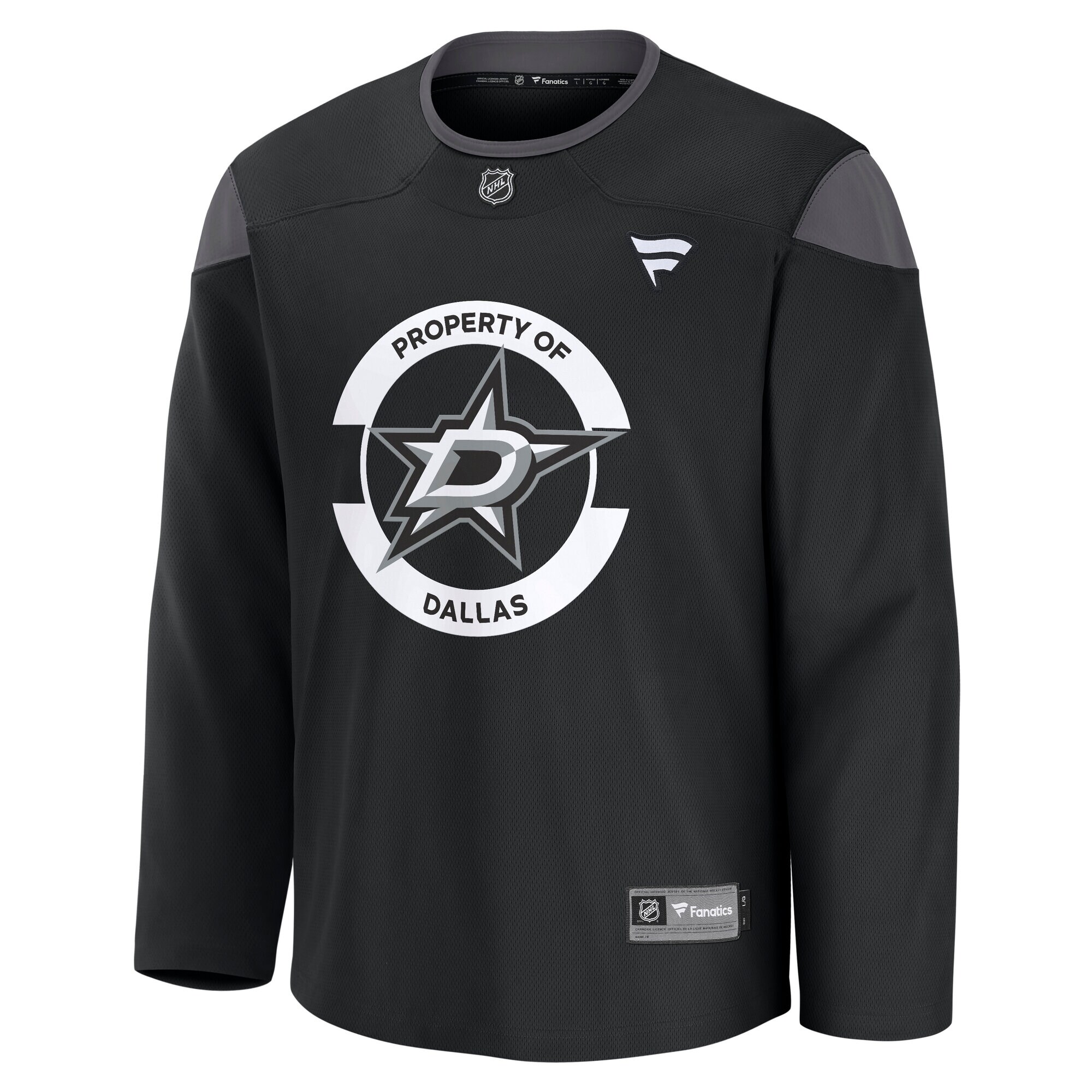 Alternative view of Men's Dallas Stars Black Home Practice Hockey Jersey - JS169 