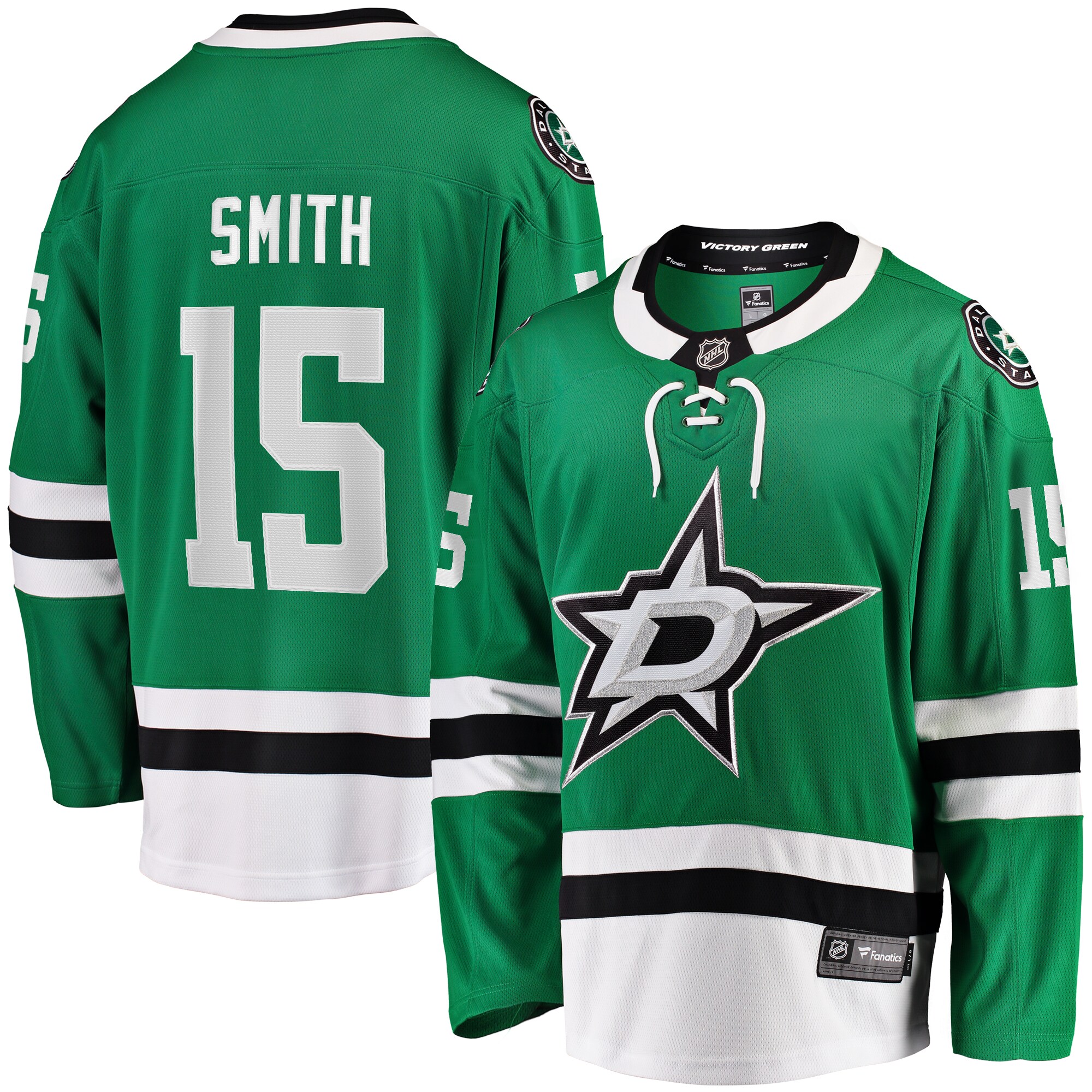Men's Dallas Stars Craig Smith Kelly Green Home Breakaway Hockey Jersey - JS287 