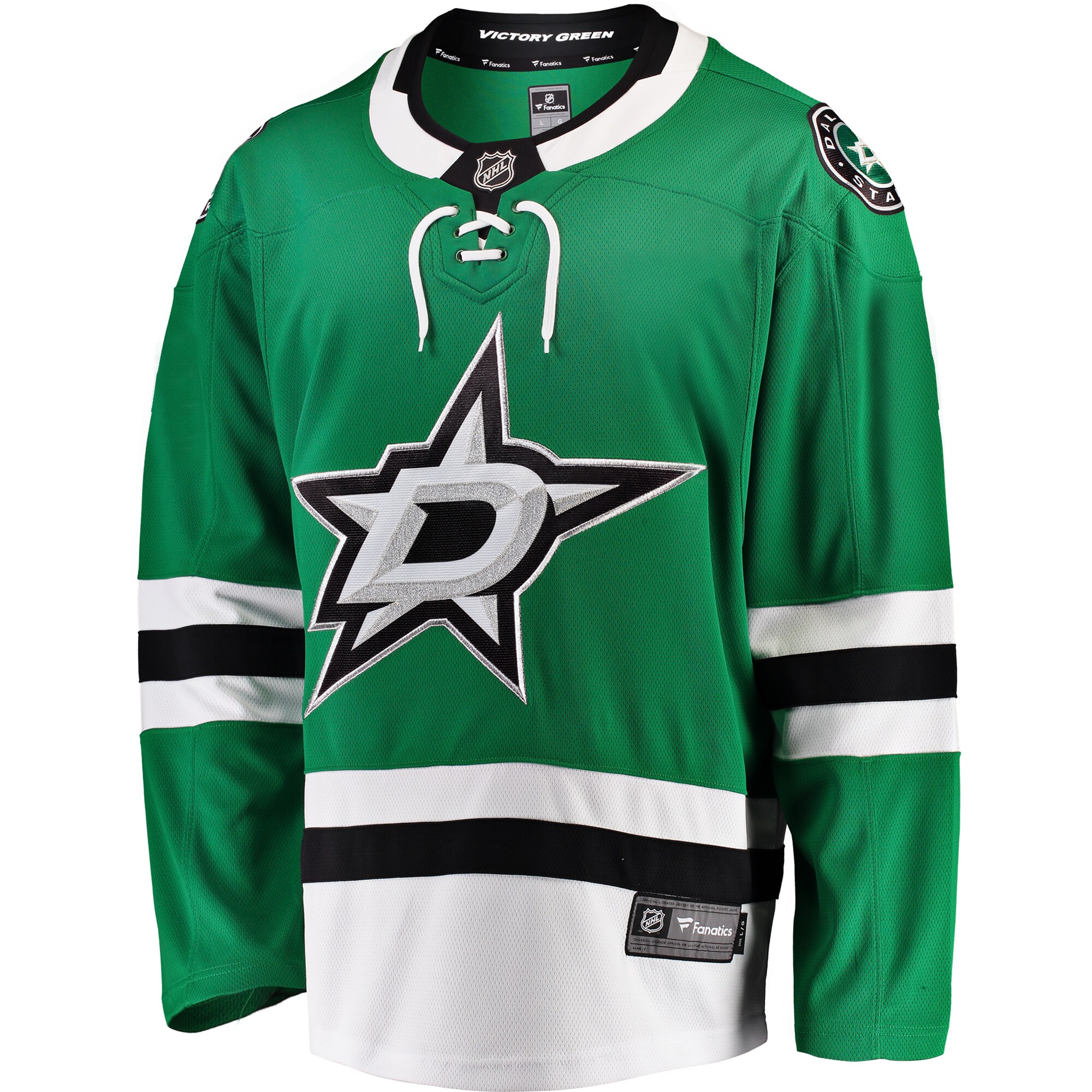 Alternative view of Men's Dallas Stars Green Breakaway Home Hockey Jersey - JS573 
