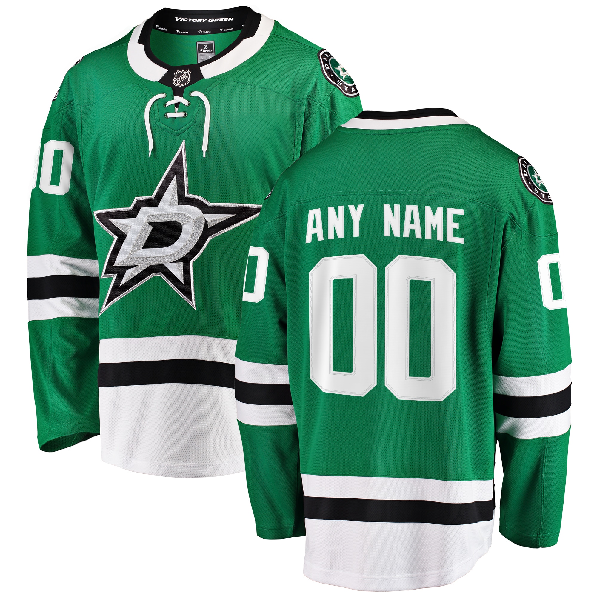 Men's Dallas Stars Green Home Breakaway Custom Hockey Jersey - JS604 