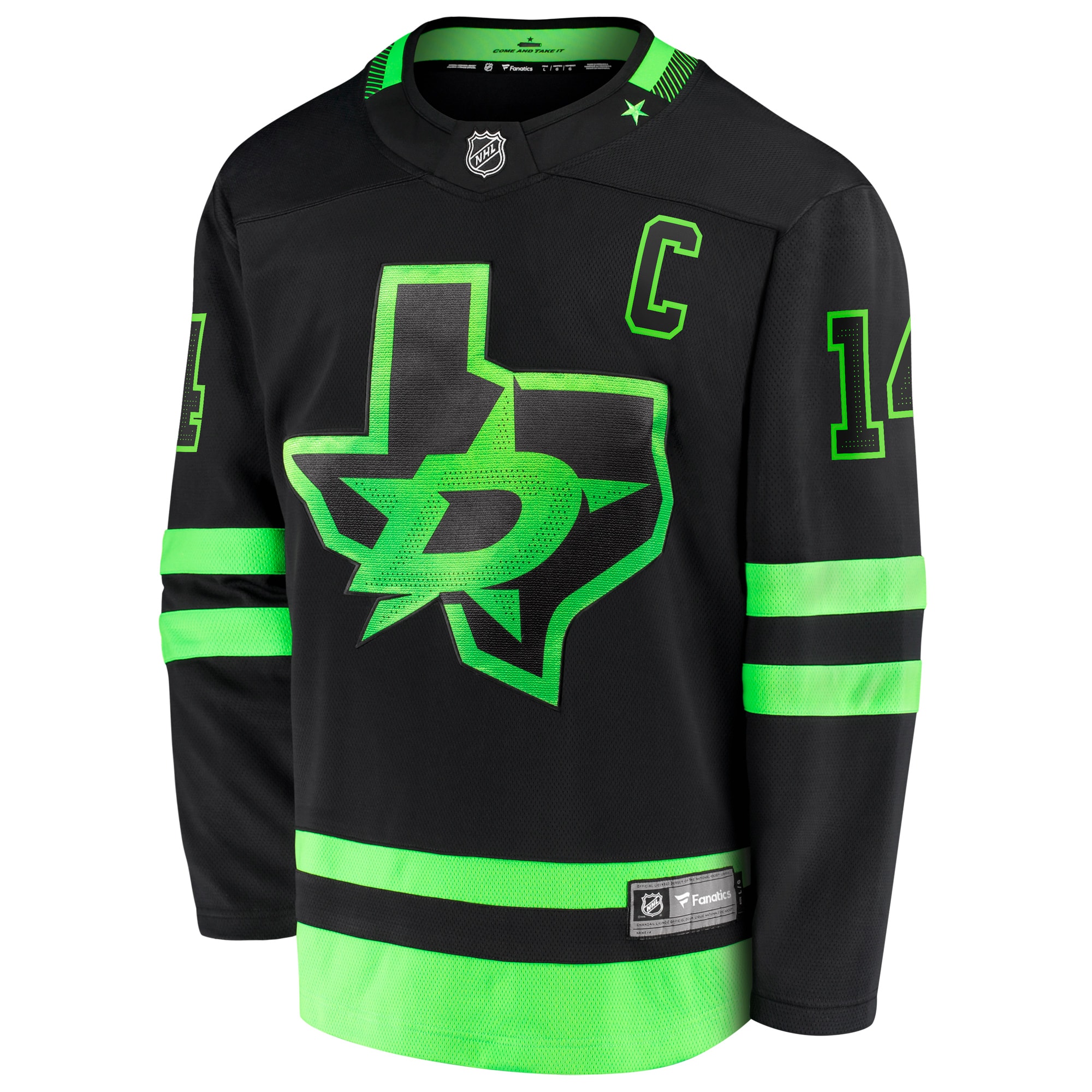 Alternative view of Men's Dallas Stars Jamie Benn Black Alternate Premier Breakaway Player Hockey Jersey - JS645 