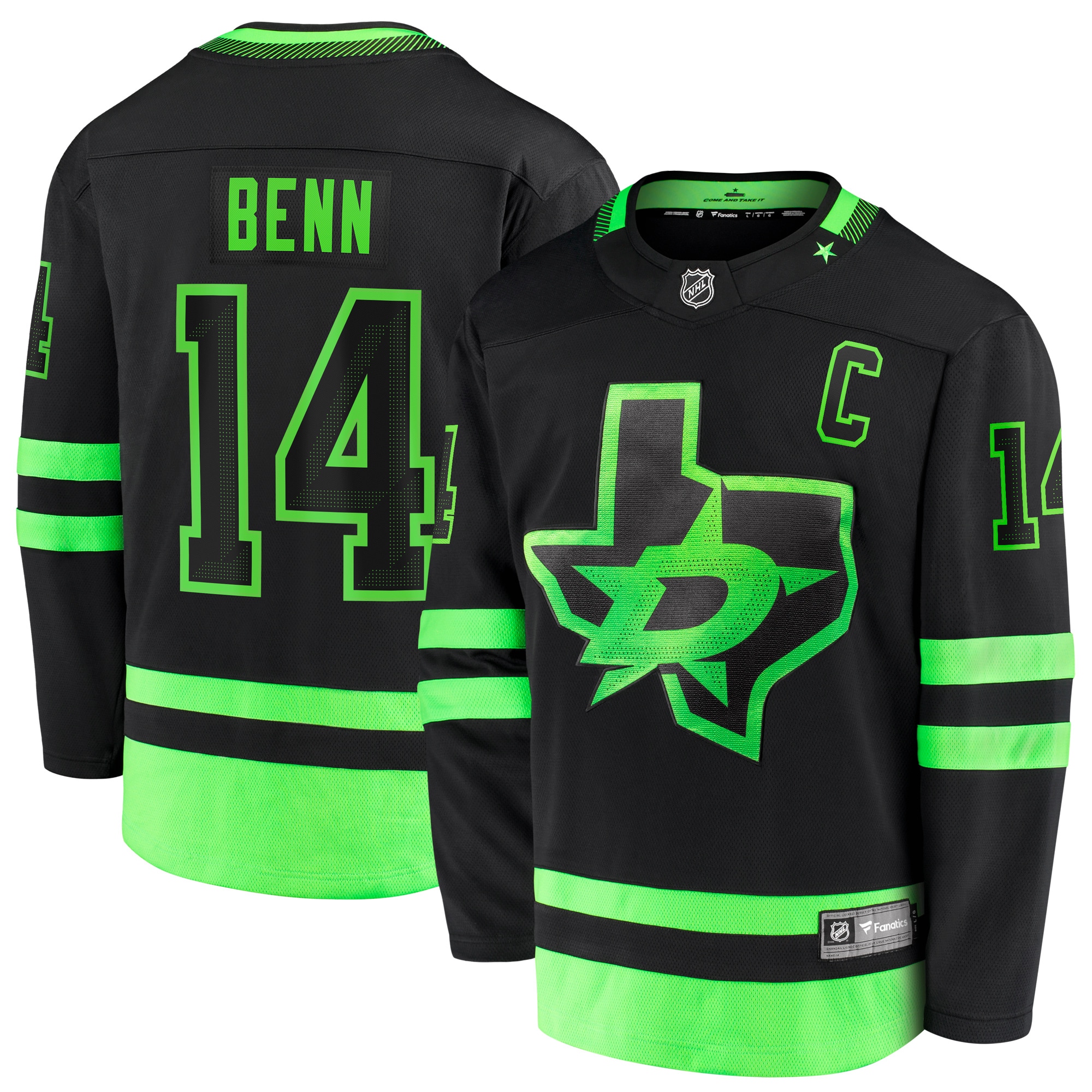 Men's Dallas Stars Jamie Benn Black Alternate Premier Breakaway Player Hockey Jersey - JS645 