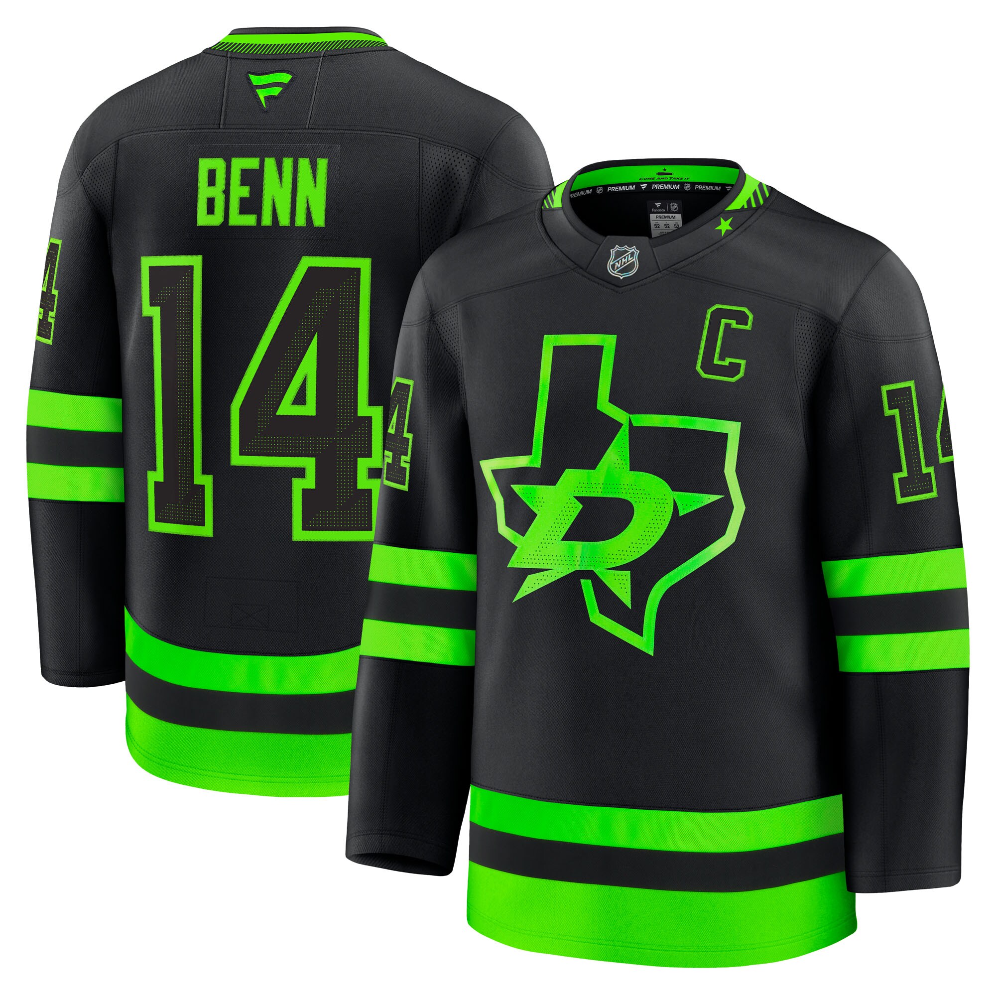 Men's Dallas Stars Jamie Benn Black Alternate Premium Hockey Jersey - JS127 