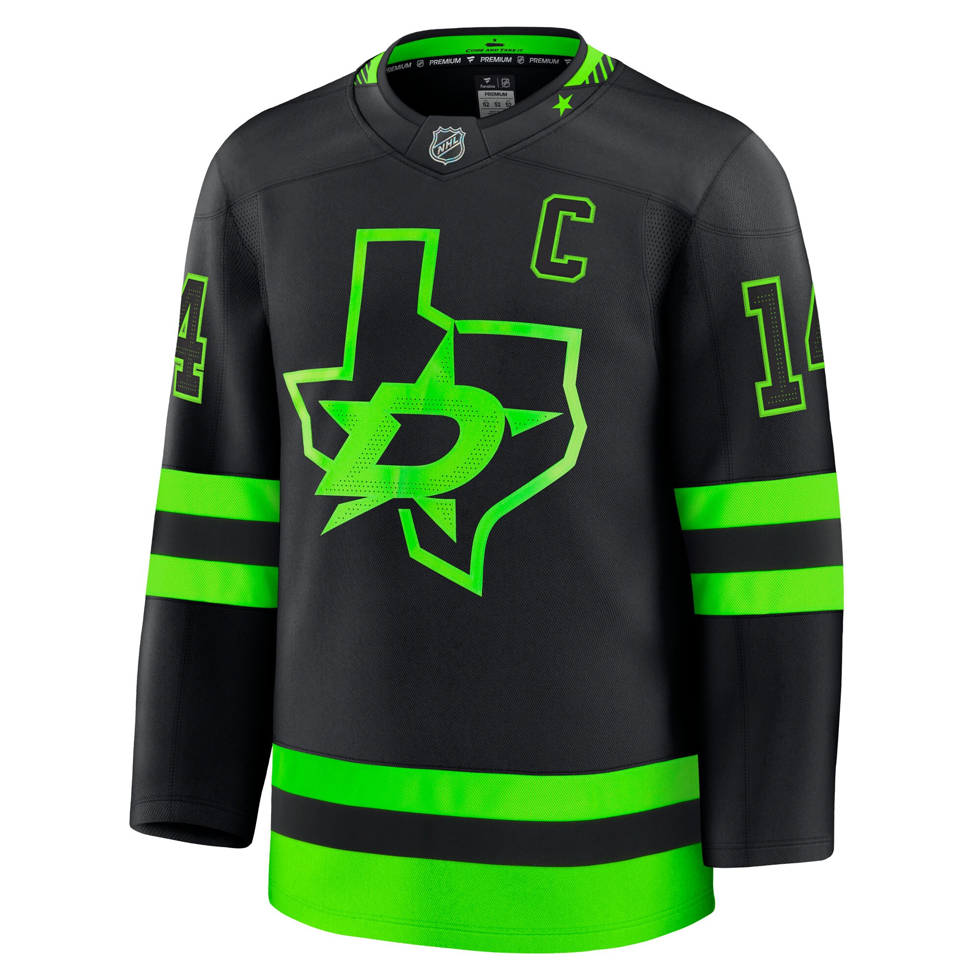 Alternative view of Men's Dallas Stars Jamie Benn Black Alternate Premium Hockey Jersey - JS127 
