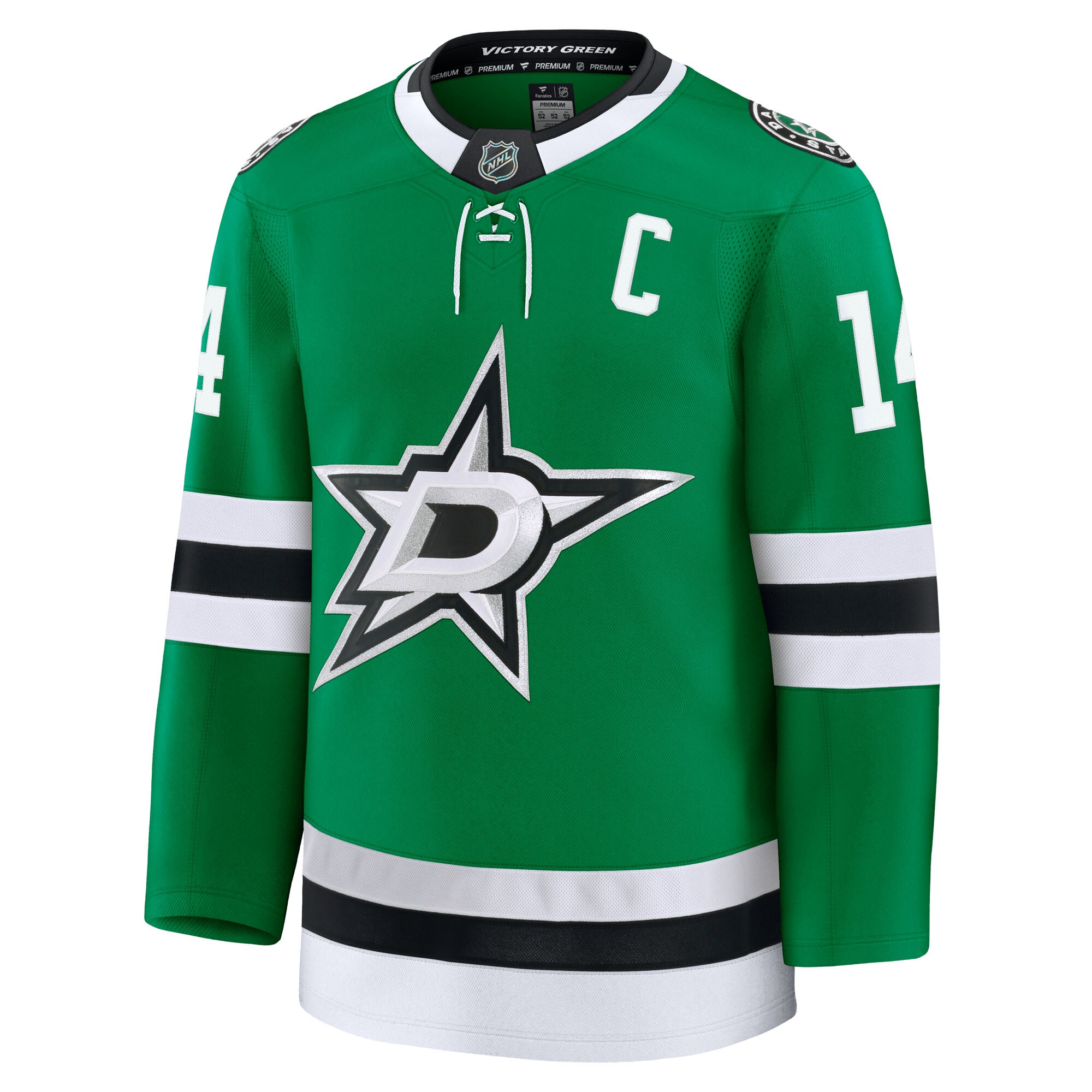 Alternative view of Men's Dallas Stars Jamie Benn Kelly Green Home Premium Hockey Jersey - JS625 