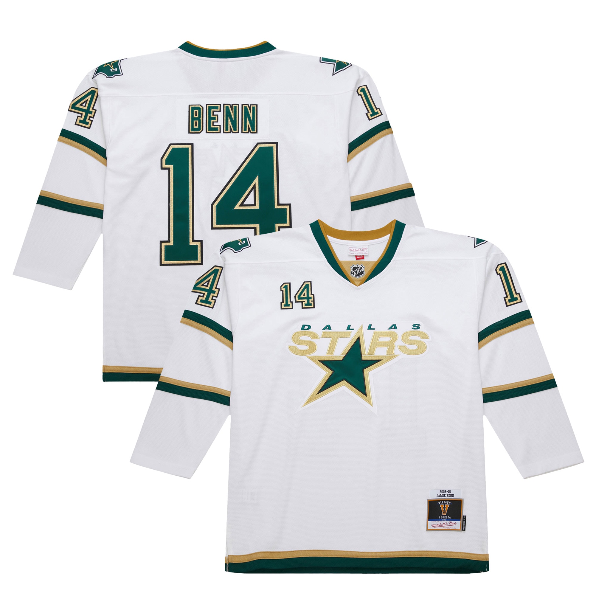 Men's Dallas Stars Jamie Benn White 2009-10 Power Play Hockey Jersey - JS402 