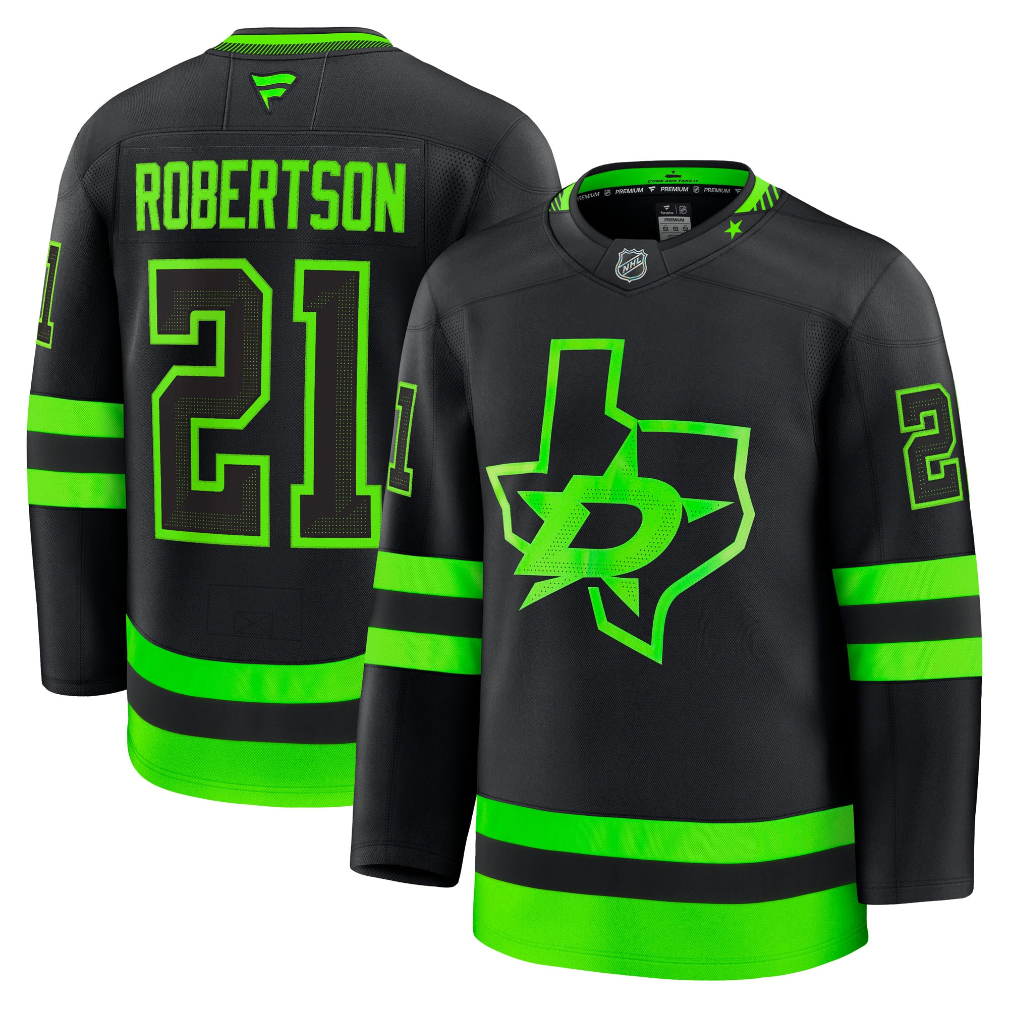 Men's Dallas Stars Jason Robertson Black Alternate Premium Hockey Jersey - JS929 