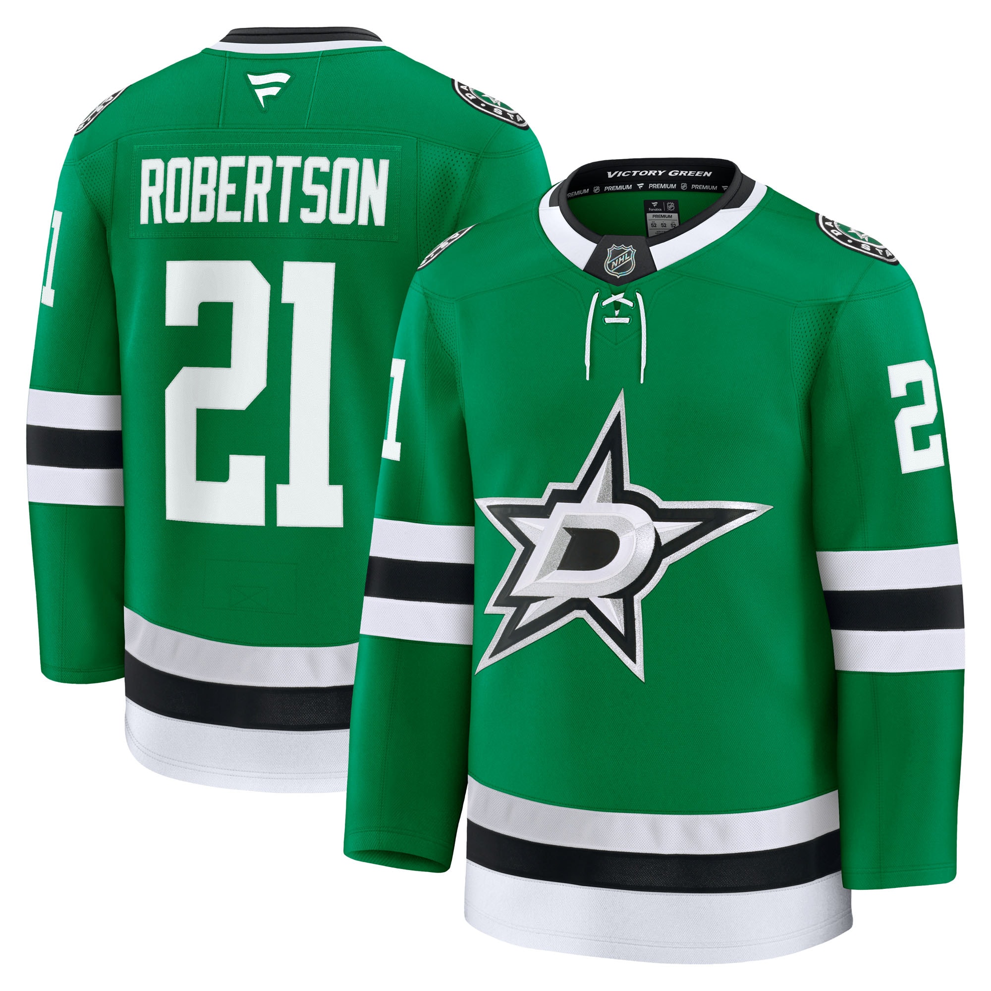 Men's Dallas Stars Jason Robertson Kelly Green Home Premium Hockey Jersey - JS765 