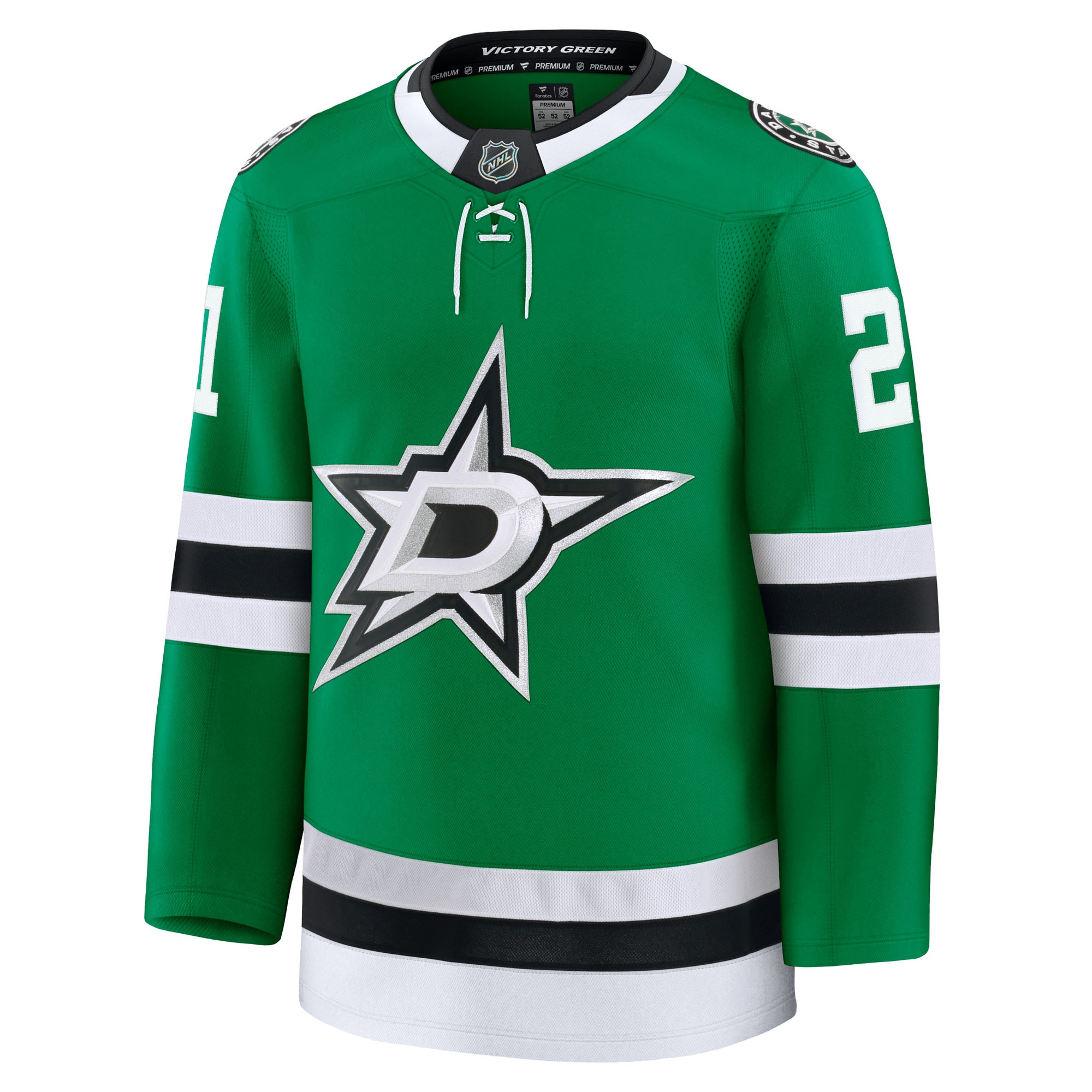 Alternative view of Men's Dallas Stars Jason Robertson Kelly Green Home Premium Hockey Jersey - JS765 