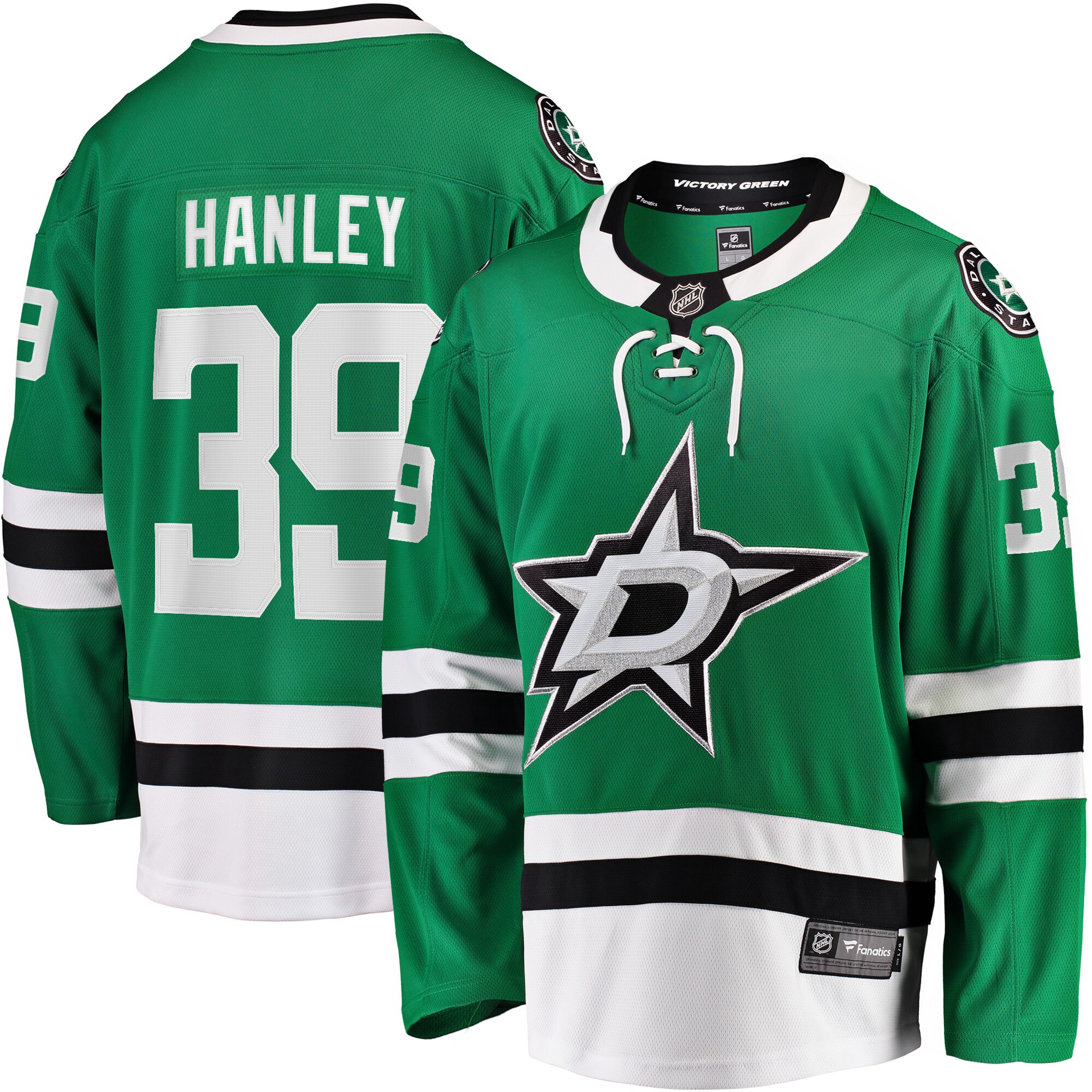 Men's Dallas Stars Joel Hanley Kelly Green Breakaway Player Hockey Jersey - JS877 