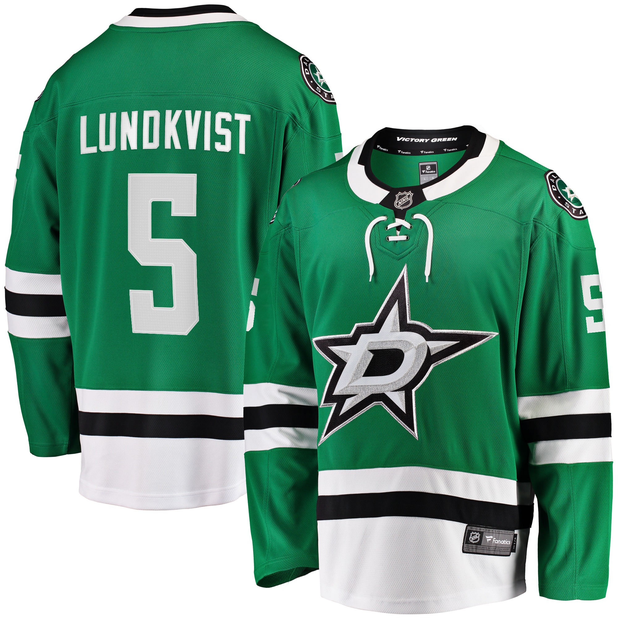 Men's Dallas Stars Nils Lundkvist Kelly Green Home Premier Breakaway Player Hockey Jersey - JS534 