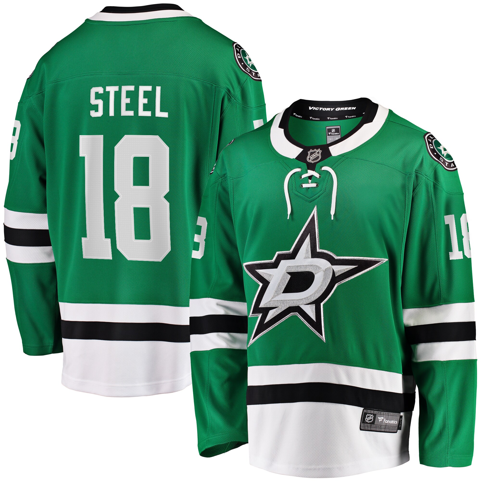 Men's Dallas Stars Sam Steel Kelly Green Home Breakaway Hockey Jersey - JS697 