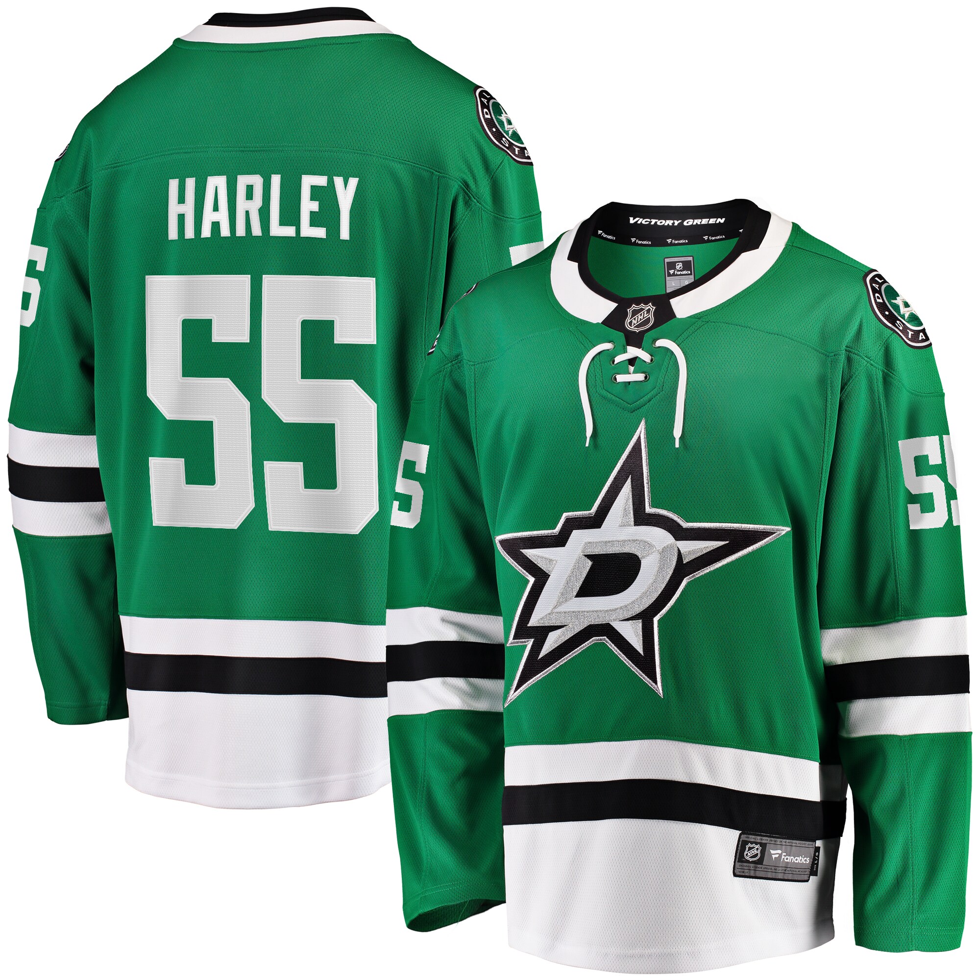 Men's Dallas Stars Thomas Harley Kelly Green Home Premier Breakaway Player Hockey Jersey - JS287 