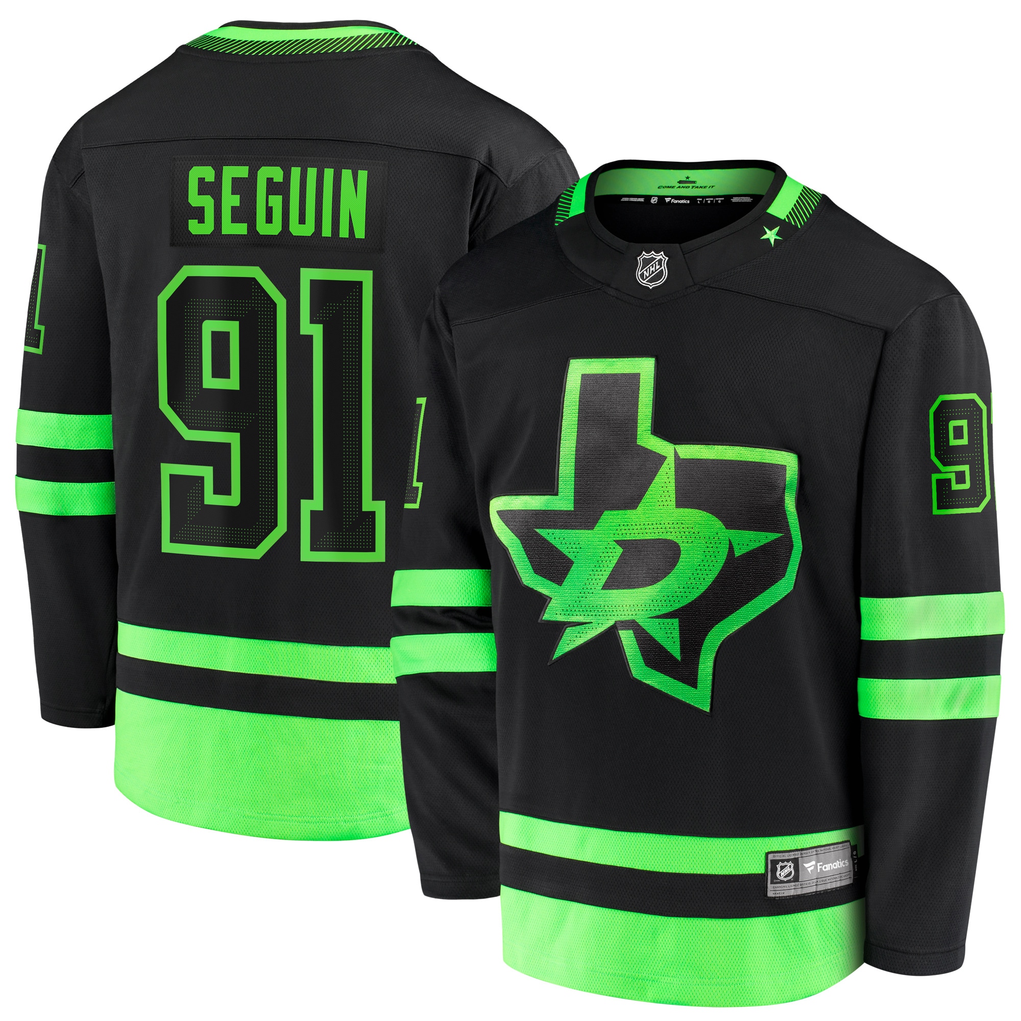 Men's Dallas Stars Tyler Seguin Black 2020/21 Alternate Premier Breakaway Player Hockey Jersey - JS389 