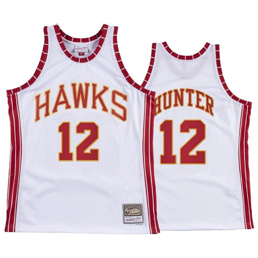 Men's De'andre Hunter 12 Atlanta Hawks Hardwood Classics Basketball Jersey White - JS518 