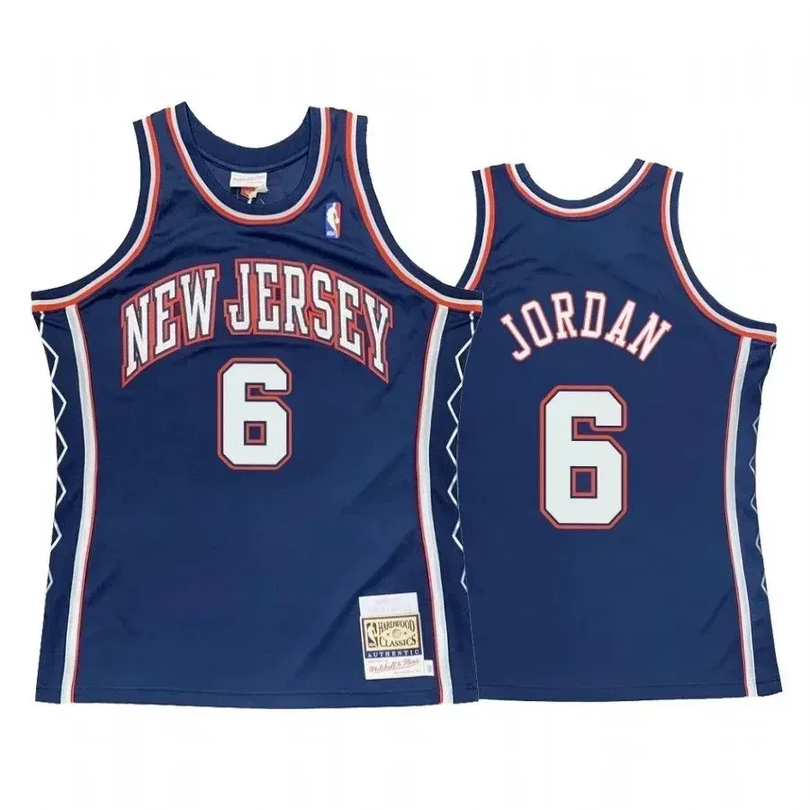 Men's Deandre Jordan 6 Brooklyn Nets Blue Hardwood Classics Basketball Jersey - JS237 