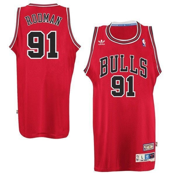 Men's Dennis Rodman Chicago Bulls Red Hardwood Classics Swingman Basketball Jersey - JS988 