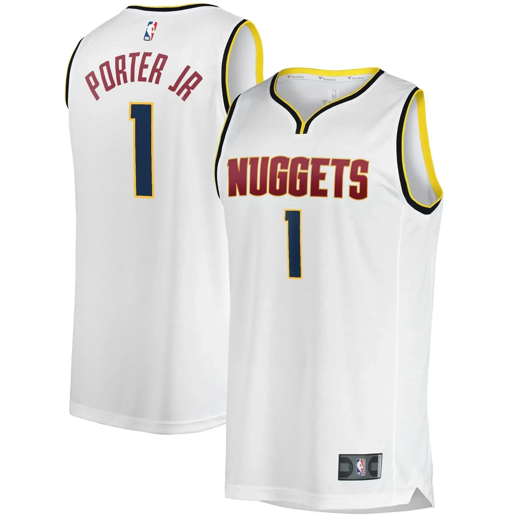 Men's Denver Nuggets 1 Michael Porter Jr. Association Swingman Basketball Jersey - Wihte - JS124 