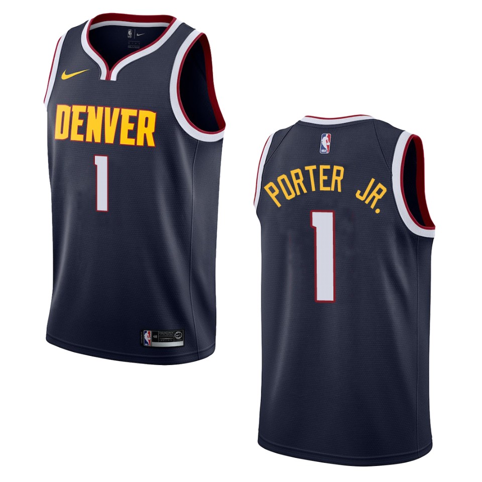 Men's Denver Nuggets #1 Michael Porter Jr. Icon Swingman Basketball Jersey - Navy