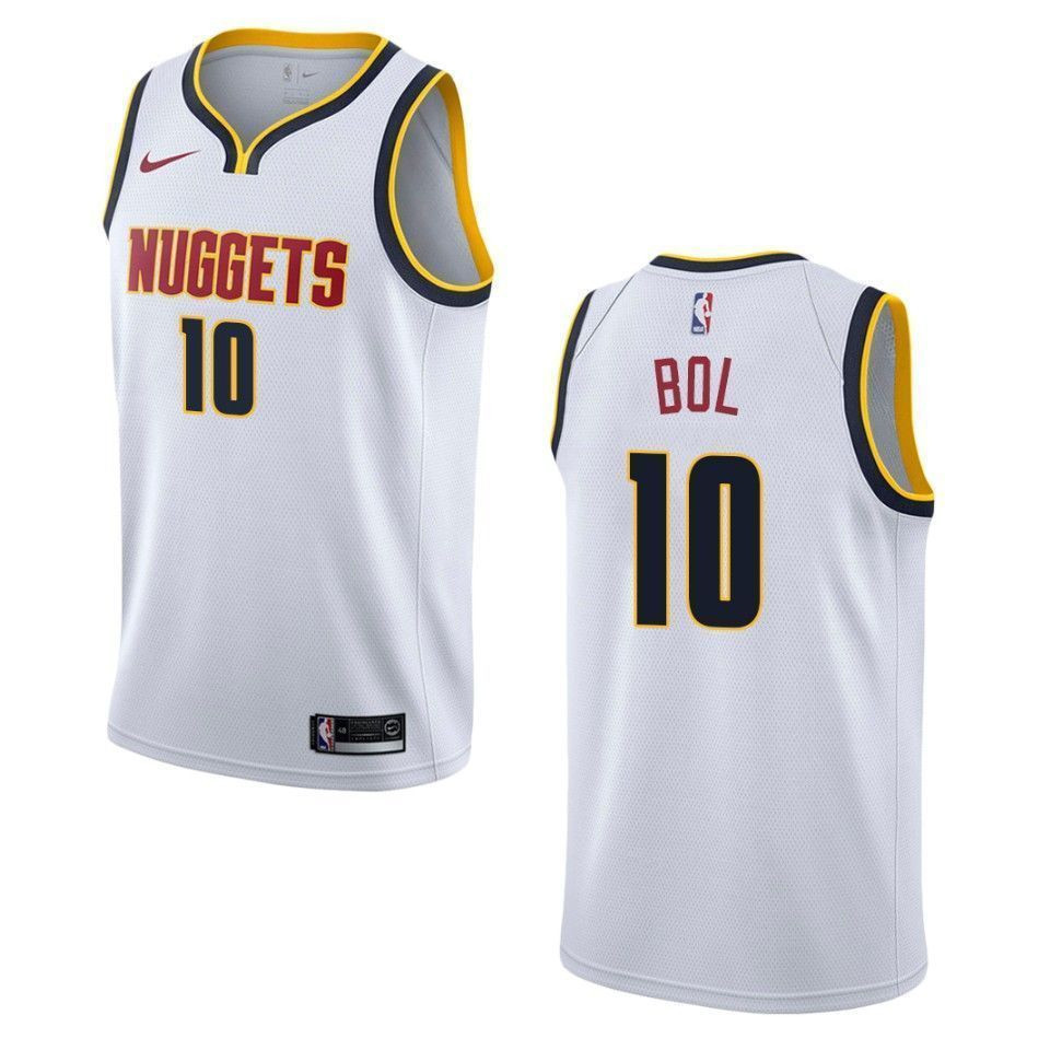 Men's Denver Nuggets 10 Bol Bol Association Swingman Basketball Jersey - White - JS929 