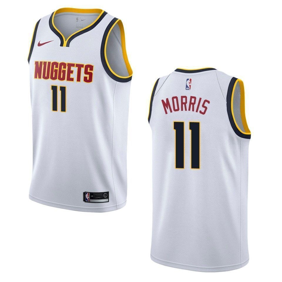 Men's Denver Nuggets 11 Monte Morris Association Swingman Basketball Jersey - Wihte - JS463 