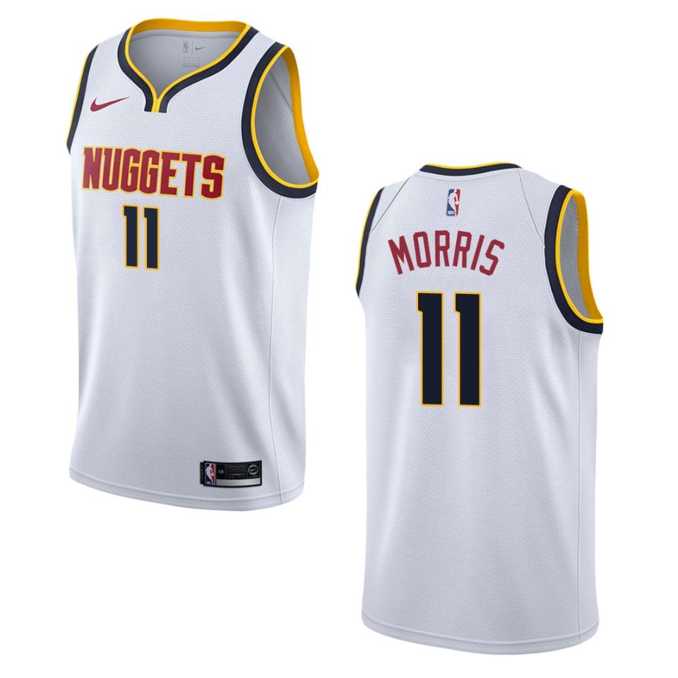 Men's Denver Nuggets #11 Monte Morris Association Swingman Basketball Jersey - Wihte