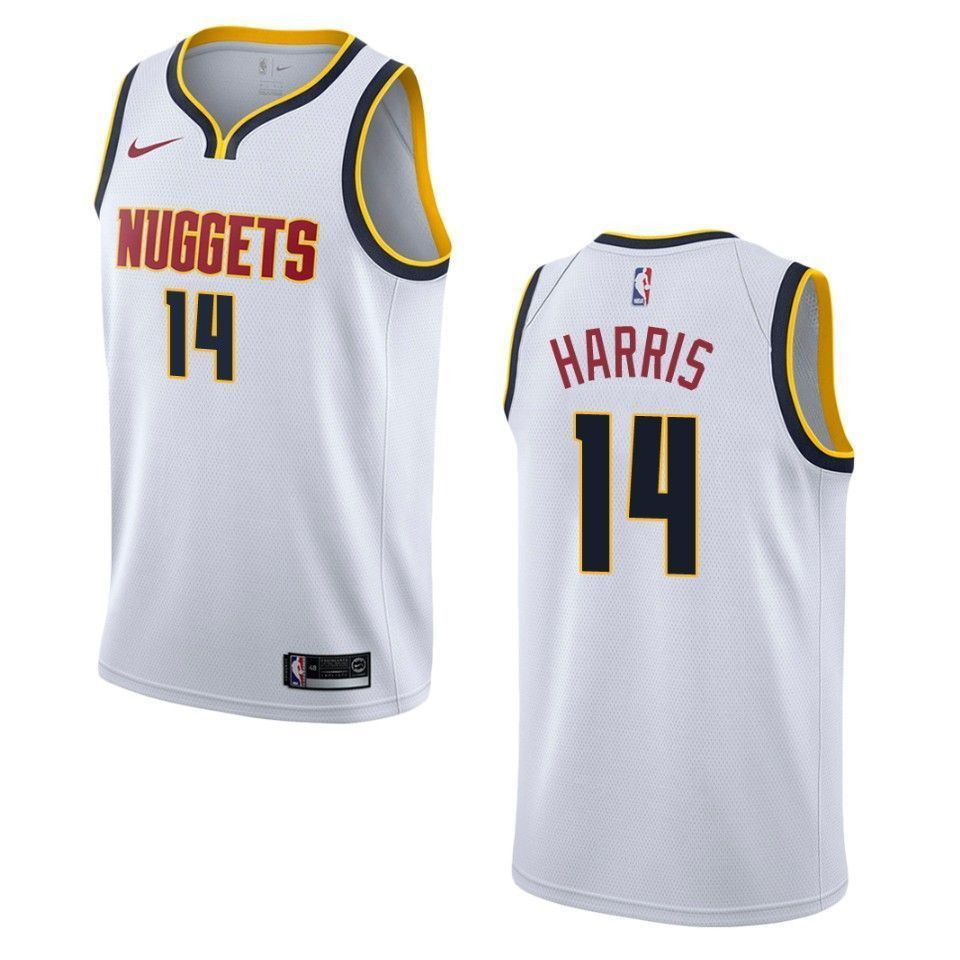 Men's Denver Nuggets 14 Gary Harris Association Swingman Basketball Jersey - Wihte - JS535 