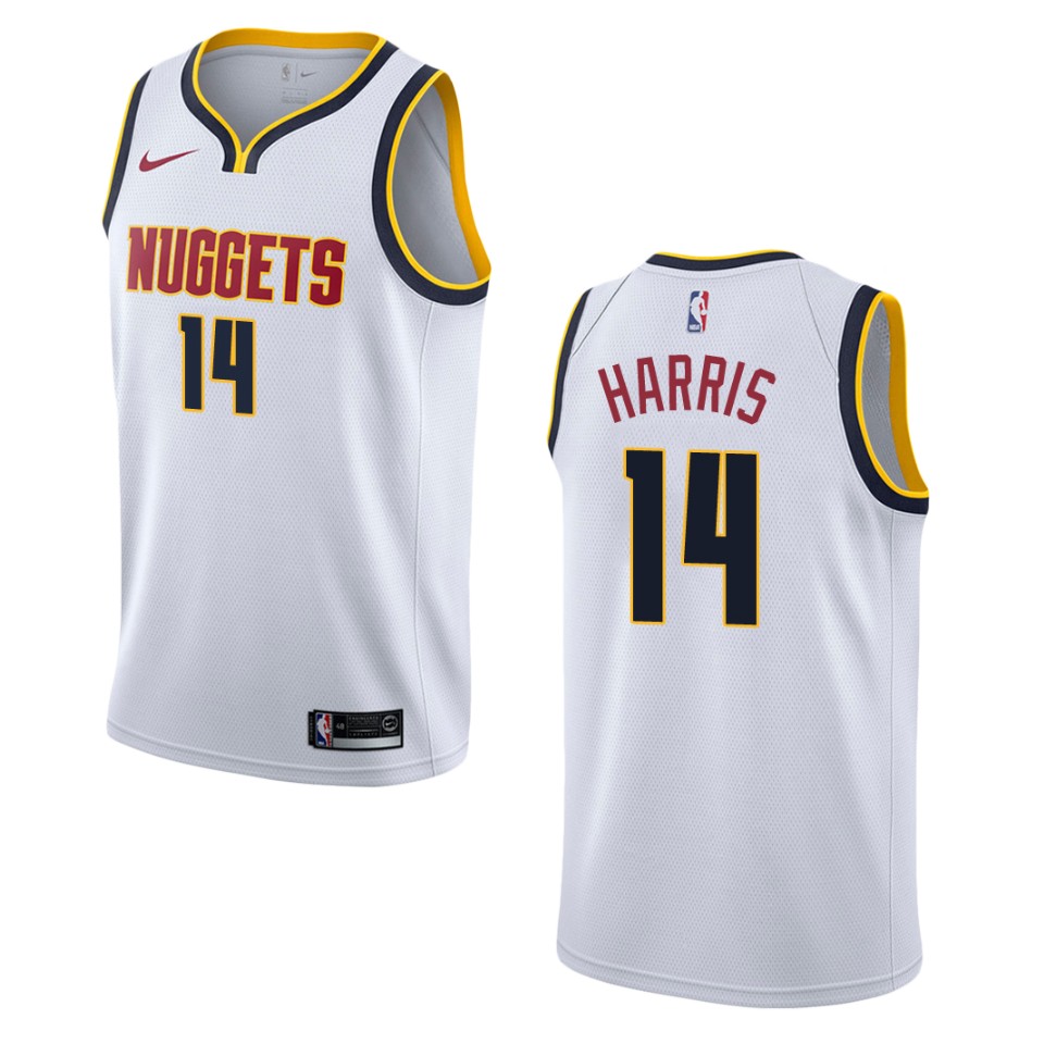 Men's Denver Nuggets #14 Gary Harris Association Swingman Basketball Jersey - Wihte