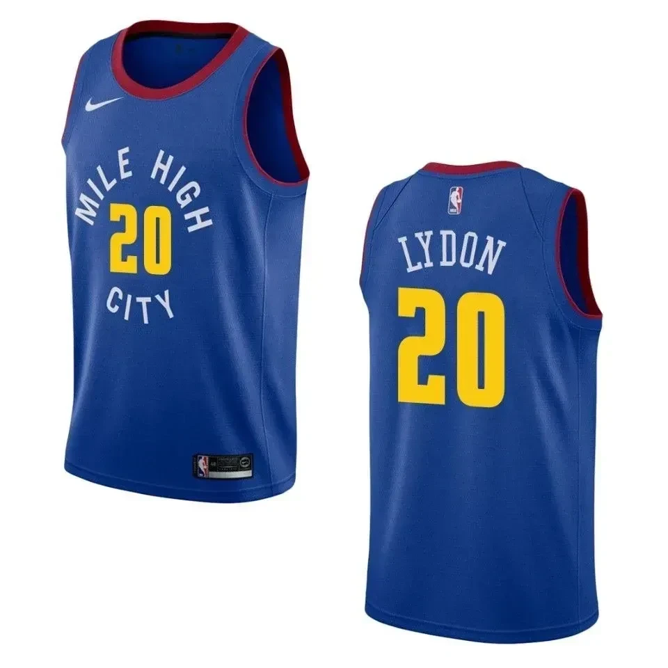 Men's Denver Nuggets 20 Tyler Lydon Statement Swingman Basketball Jersey - Blue - JS807 