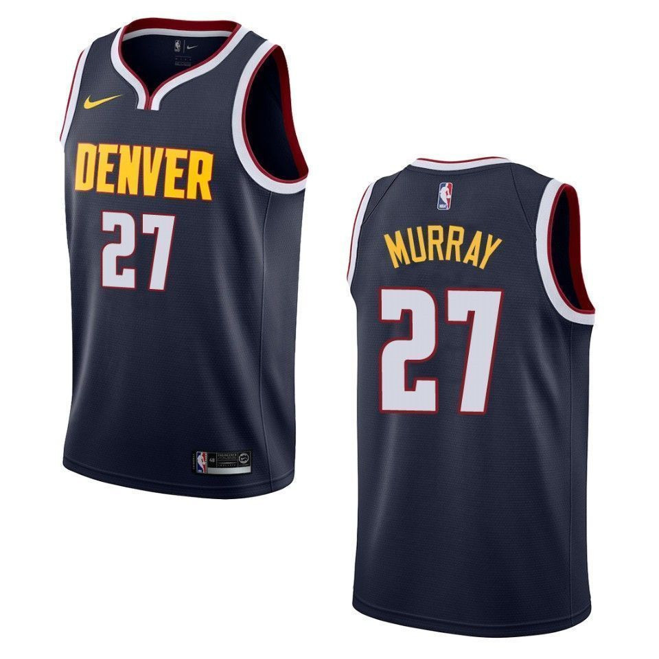 Men's Denver Nuggets 27 Jamal Murray Icon Swingman Basketball Jersey - Navy - JS814 