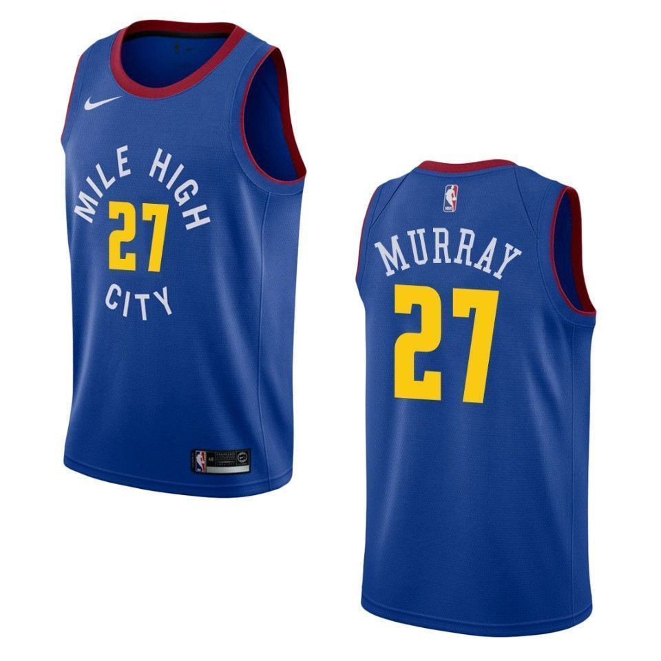 Men's Denver Nuggets 27 Jamal Murray Statement Swingman Basketball Jersey - Blue - JS541 