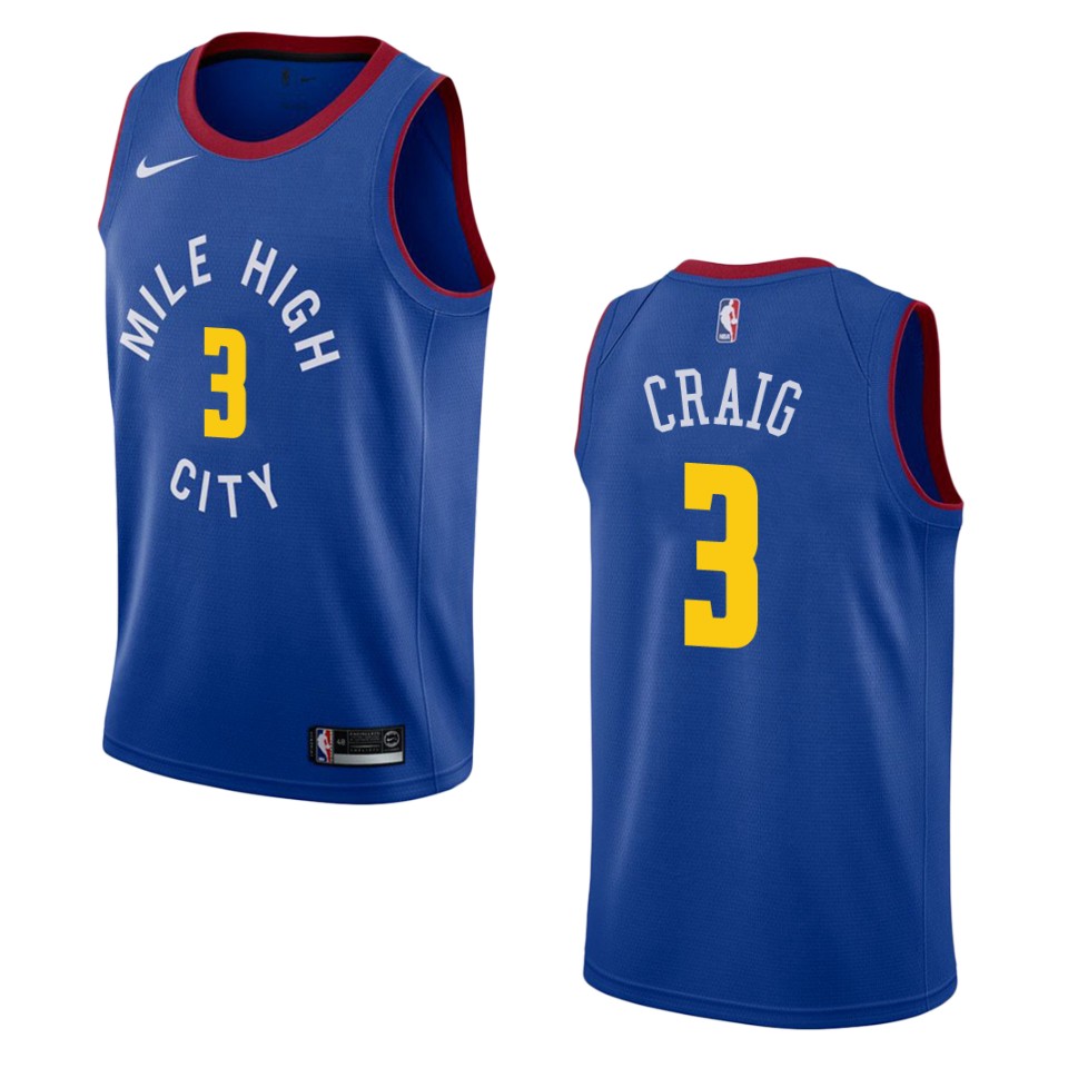 Men's Denver Nuggets #3 Torrey Craig Statement Swingman Basketball Jersey - Blue