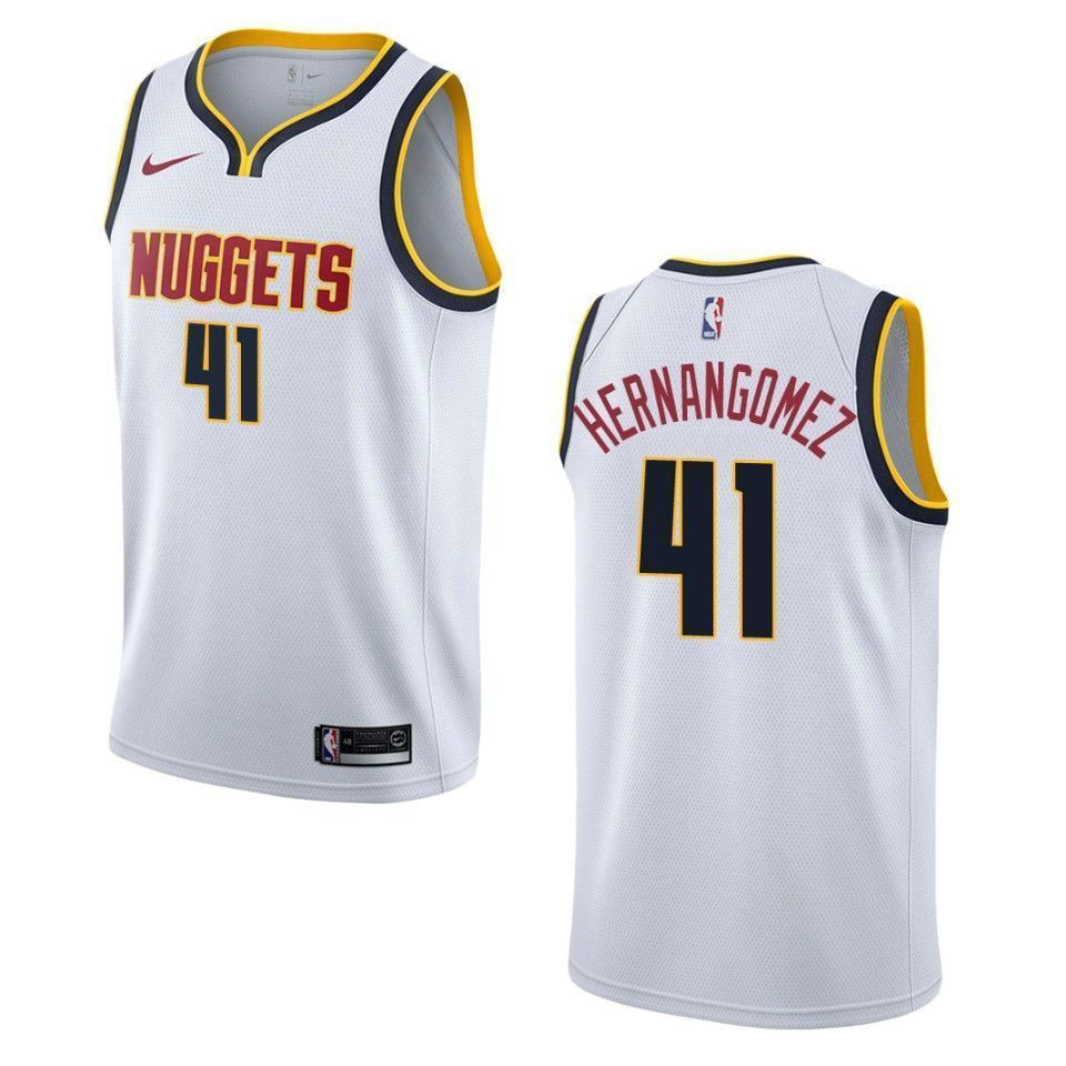 Men's Denver Nuggets 41 Juan Hernangomez Association Swingman Basketball Jersey - Wihte - JS452 