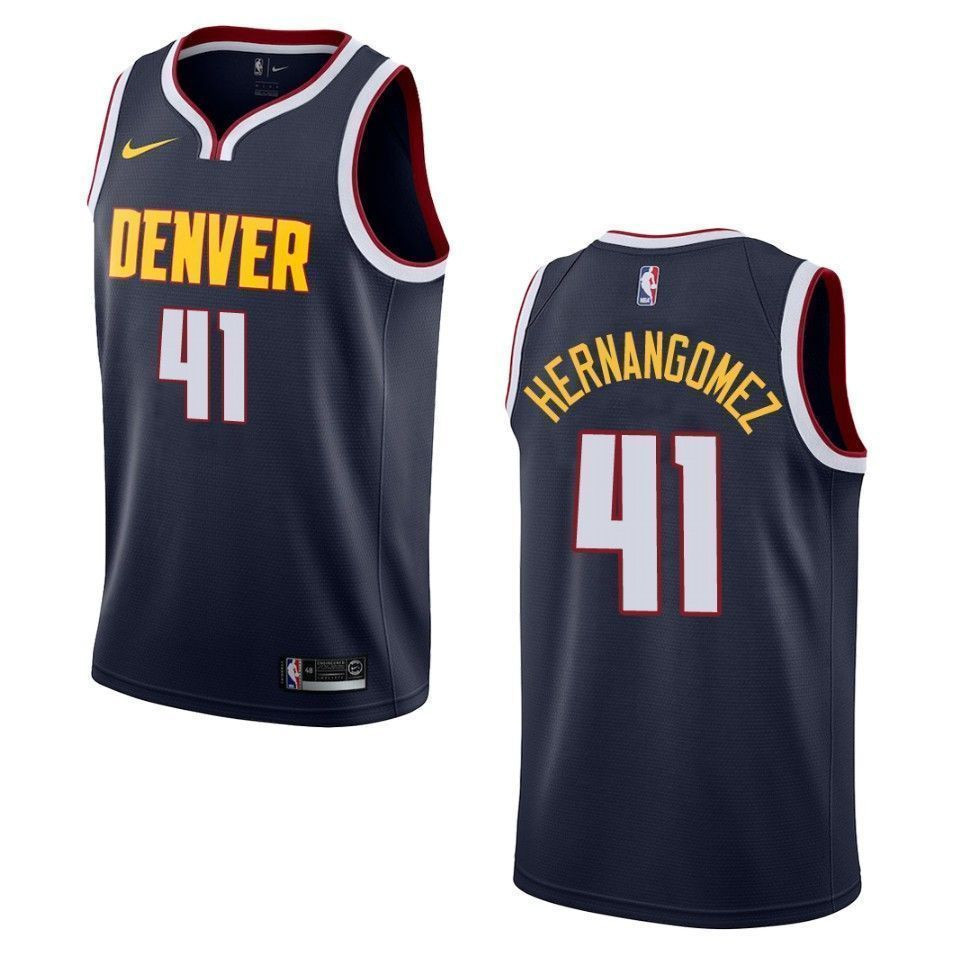 Men's Denver Nuggets 41 Juan Hernangomez Icon Swingman Basketball Jersey - Navy - JS978 