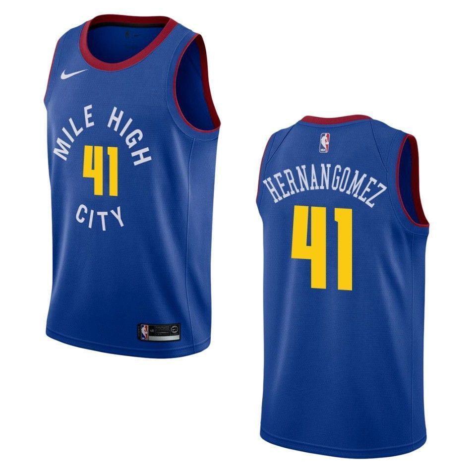 Men's Denver Nuggets 41 Juan Hernangomez Statement Swingman Basketball Jersey - Blue - JS171 