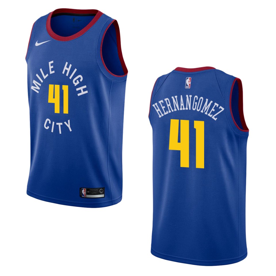 Men's Denver Nuggets #41 Juan Hernangomez Statement Swingman Basketball Jersey - Blue