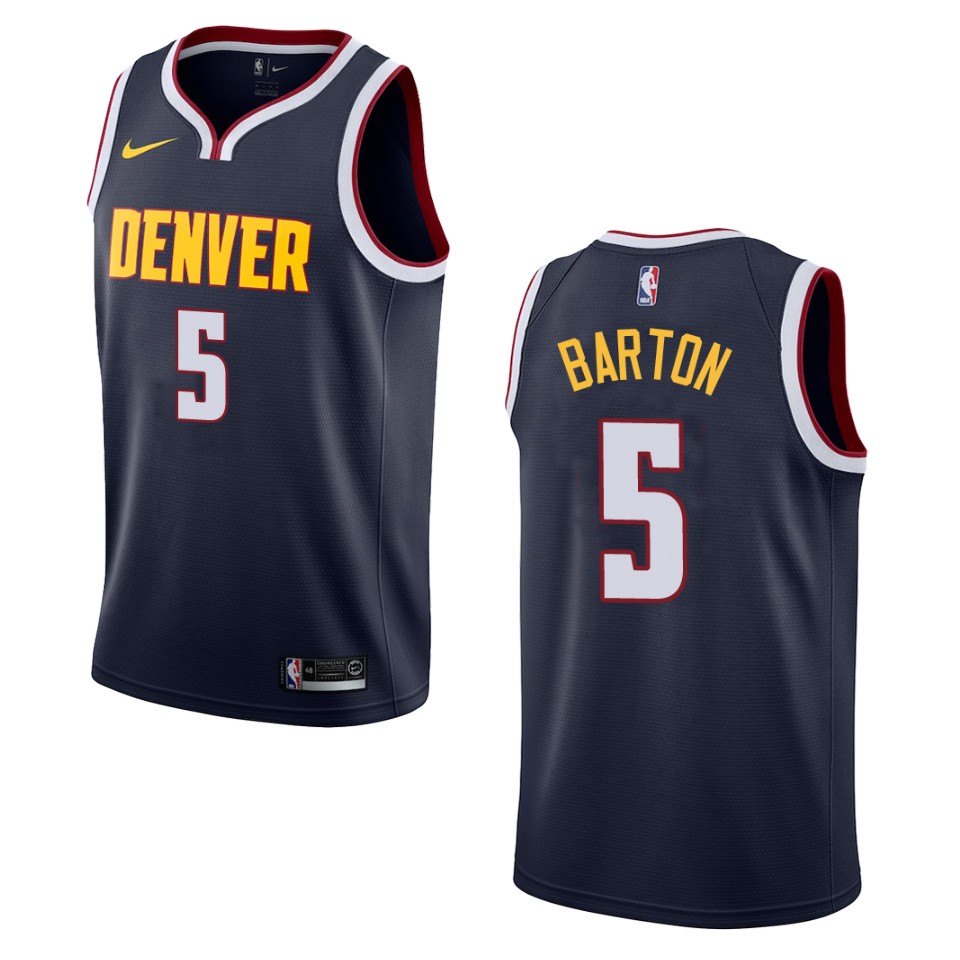 Men's Denver Nuggets #5 Will Barton Icon Swingman Basketball Jersey - Navy