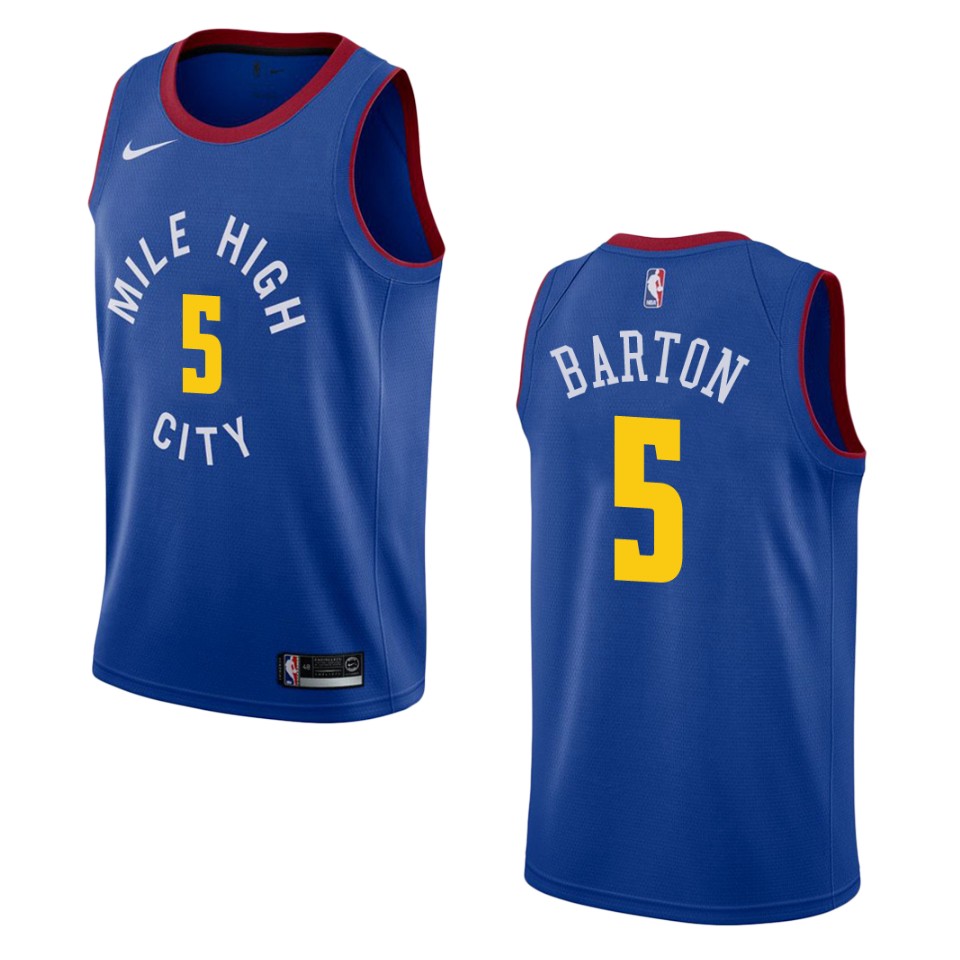 Men's Denver Nuggets #5 Will Barton Statement Swingman Basketball Jersey - Blue