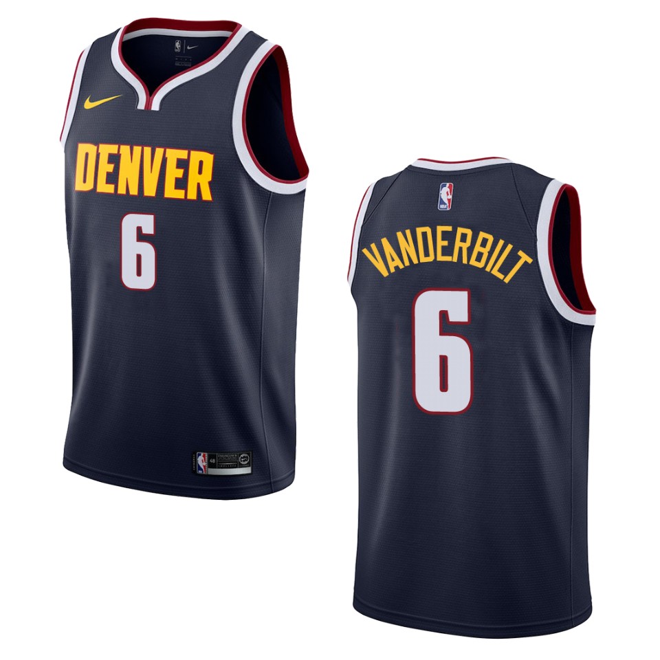 Men's Denver Nuggets #6 Jarred Vanderbilt Icon Swingman Basketball Jersey - Navy