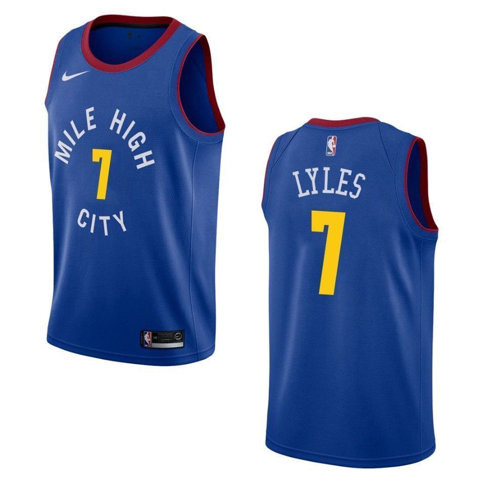 Men's Denver Nuggets 7 Trey Lyles Statement Swingman Basketball Jersey - Blue - JS615 