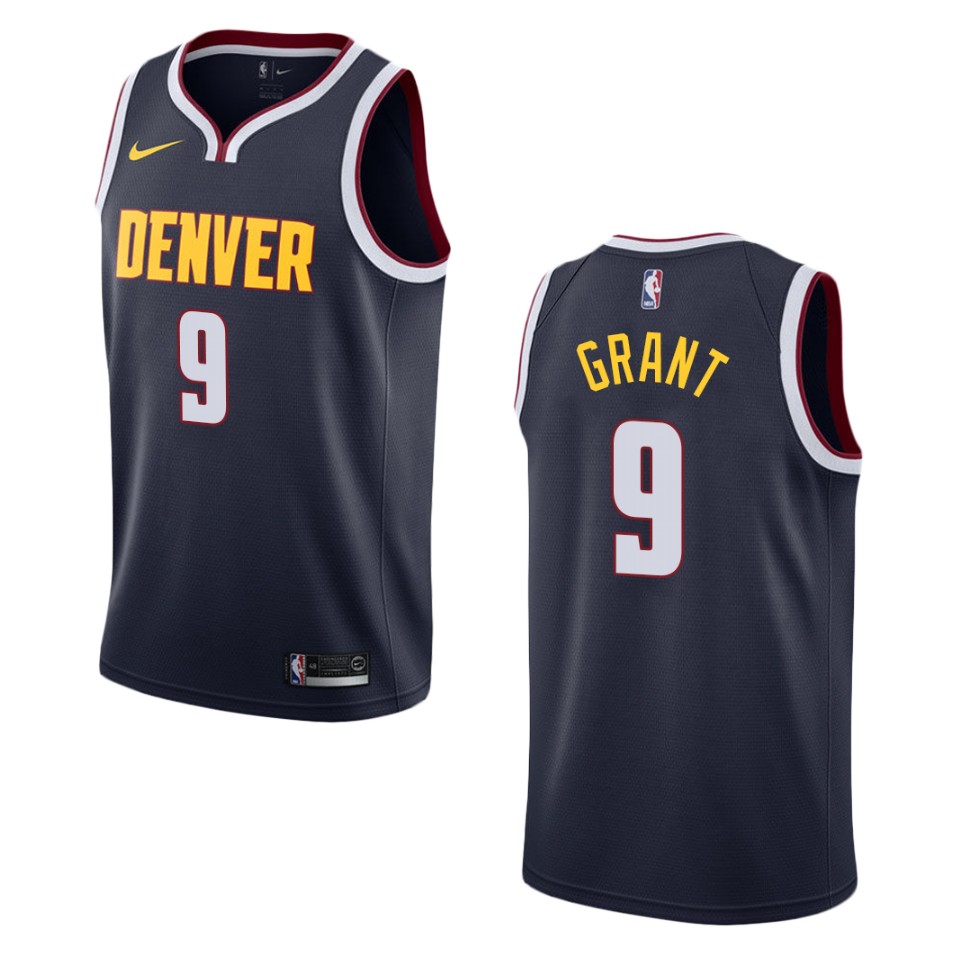 Men's Denver Nuggets #9 Jerami Grant Icon Swingman Basketball Jersey - Navy