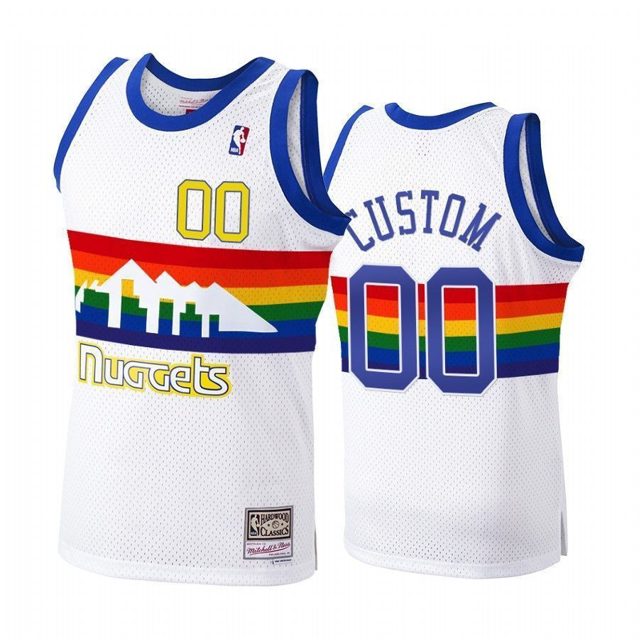Men's Denver Nuggets Custom 00 Hardwood Classics 1991-92 Basketball Jersey - JS852 